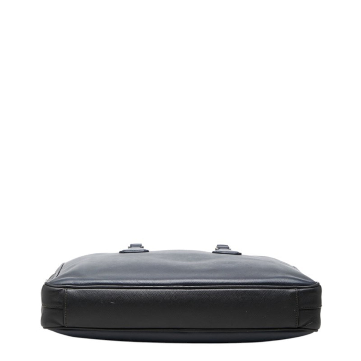 Prada Navy Black Leather Handbag (Pre-Owned)