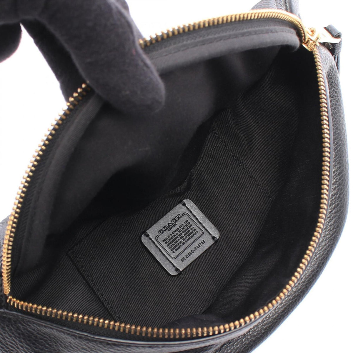 Coach Black Leather Fanny Pack Handbag (Pre-Owned)