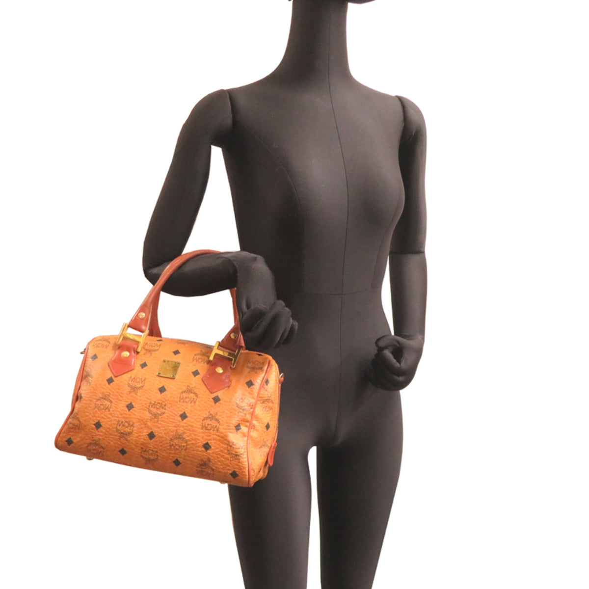 Mcm Brown Pvc Boston Bag (Pre-Owned)