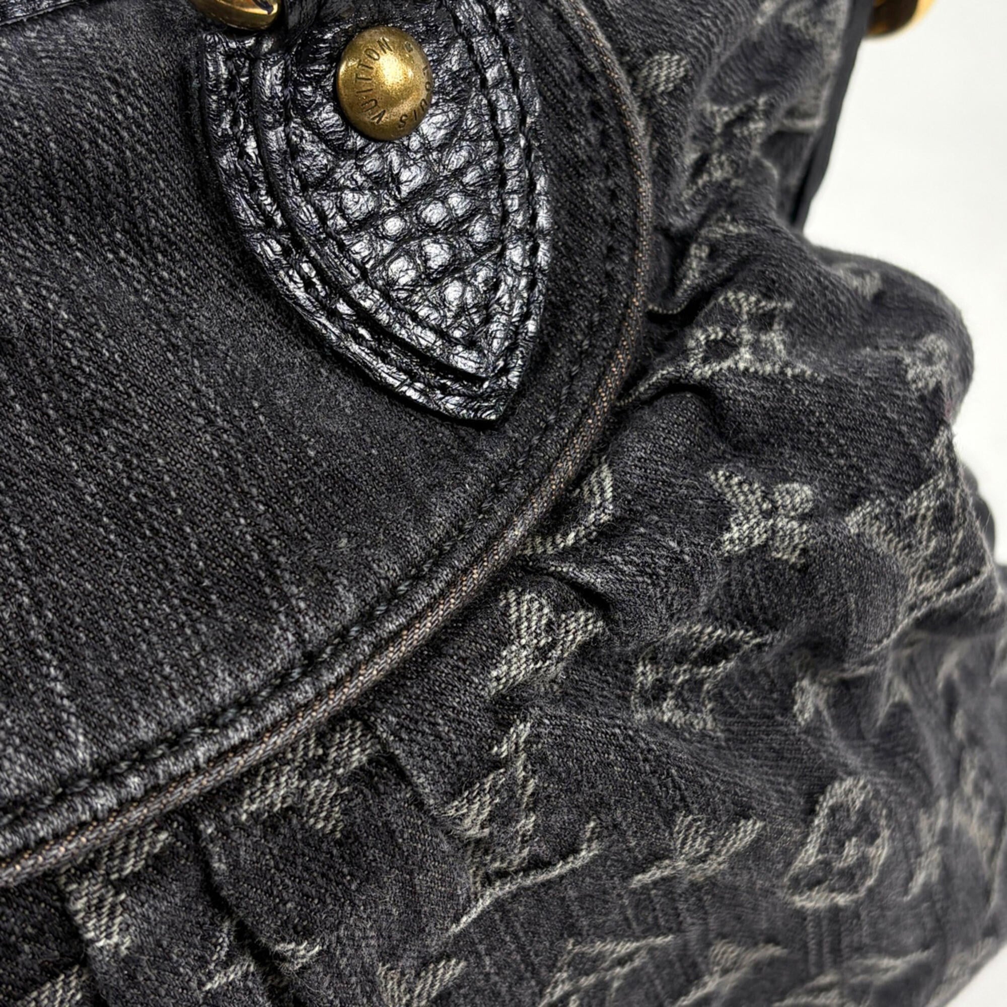 Louis Vuitton Black Monogram Noir Monogram Denim Handbag (Pre-Owned)