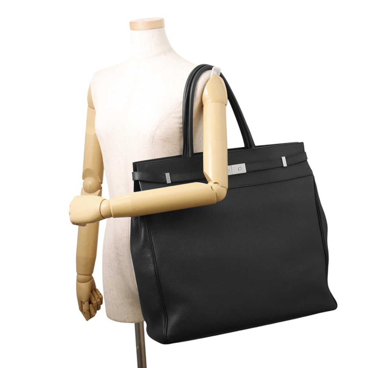 Yves Saint Laurent Black Leather Handbag Tote Bag (Pre-Owned)