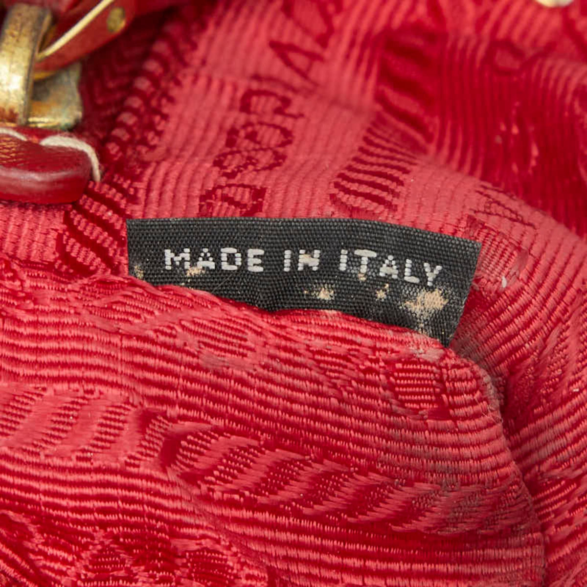 Prada Red Color Nylon Leather Pouch (Pre-Owned)