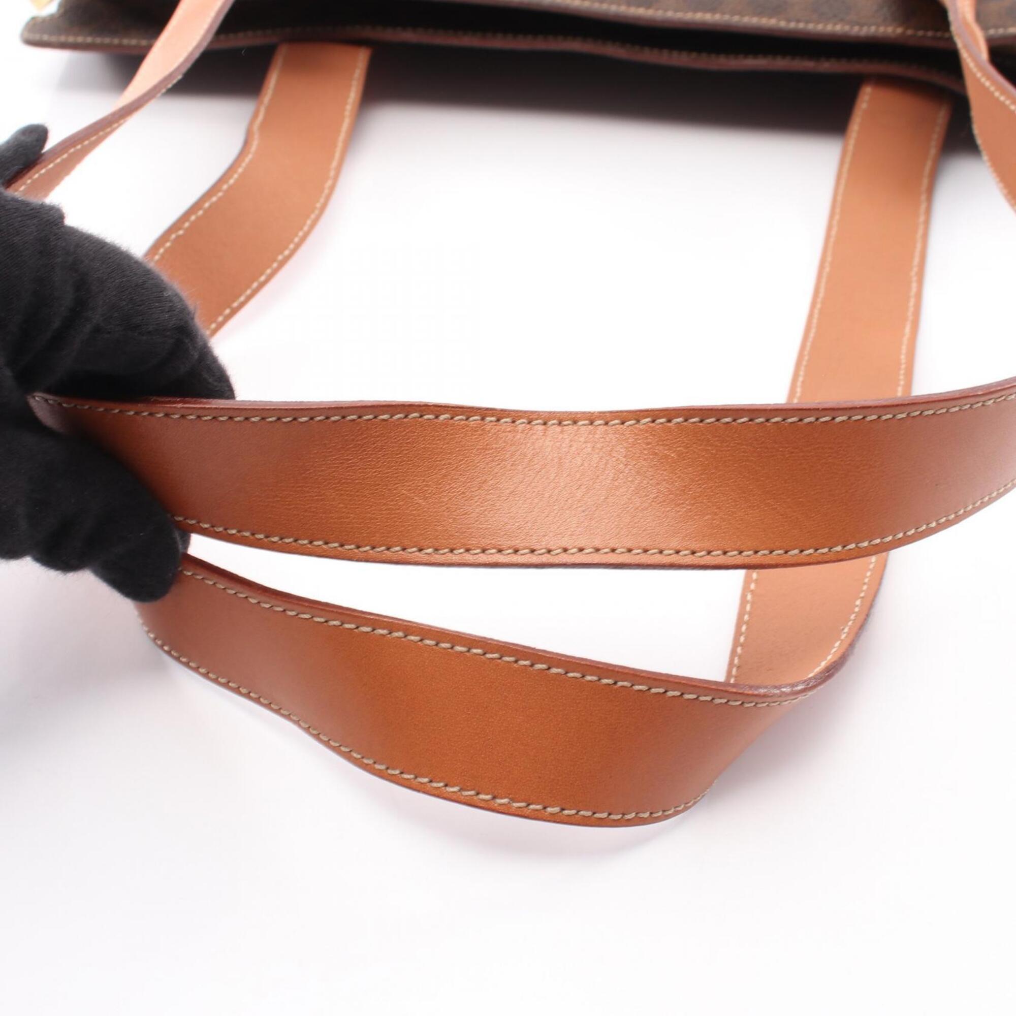 Celine Macadam Brown Coated Canvas Handbag Tote Bag (Pre-Owned)