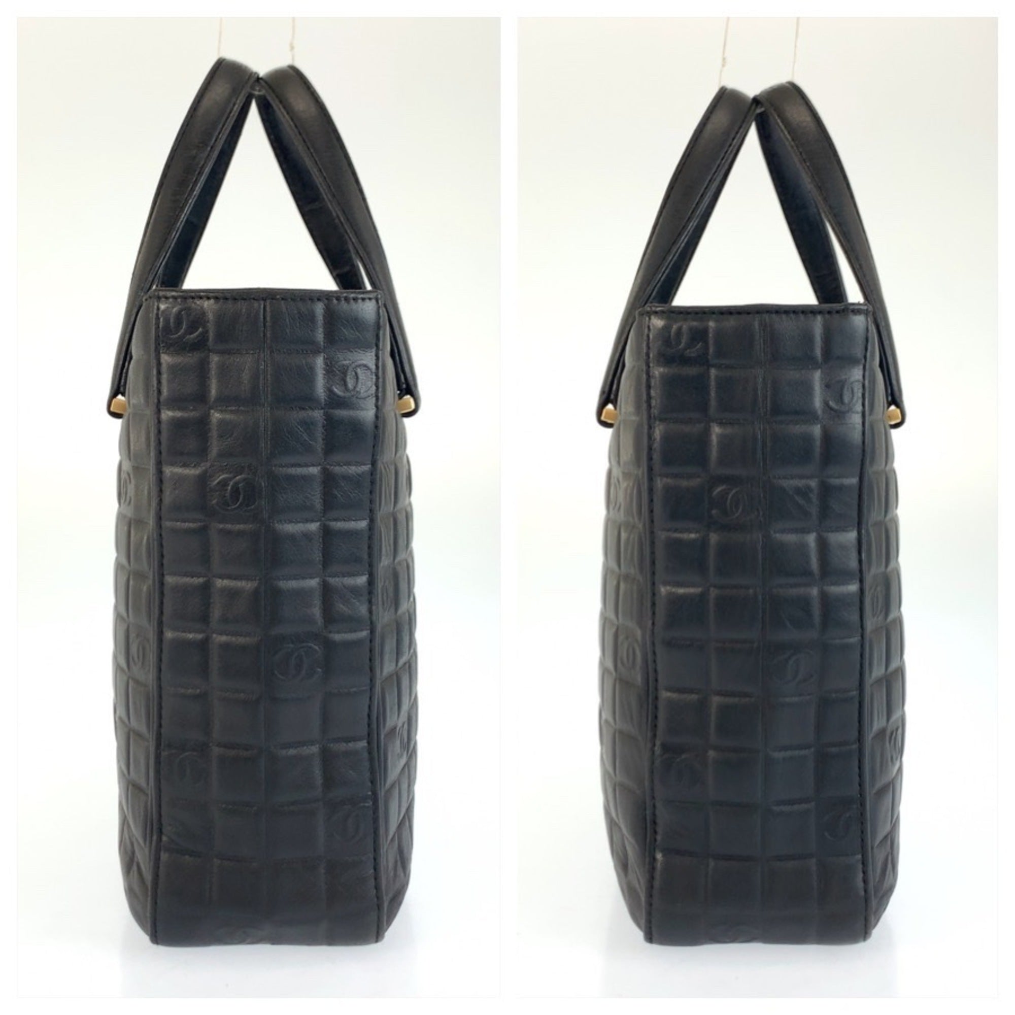 Chanel Black Leather Handbag Tote Bag (Pre-Owned)