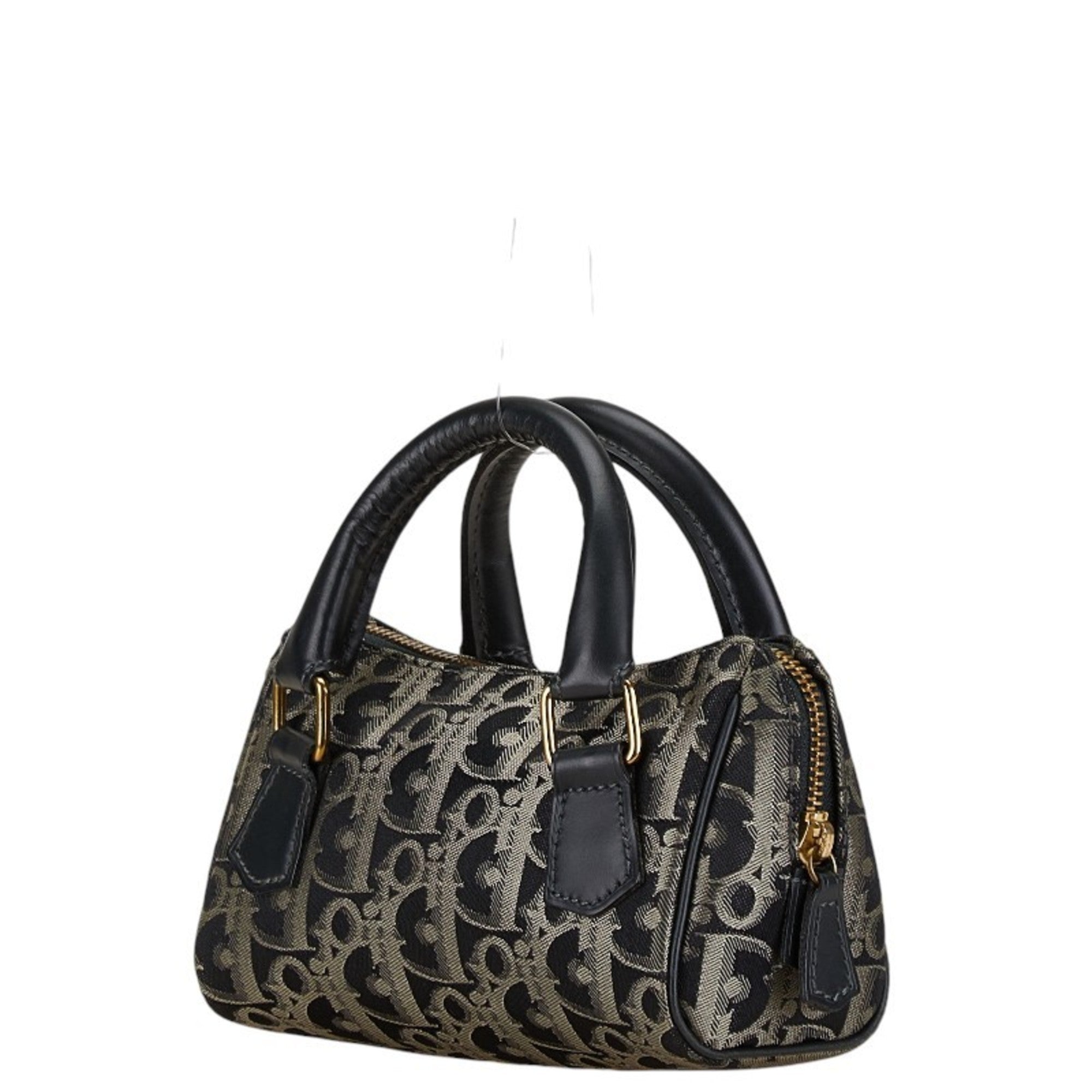 Christian Dior Navy Canvas Leather Handbag (Pre-Owned)