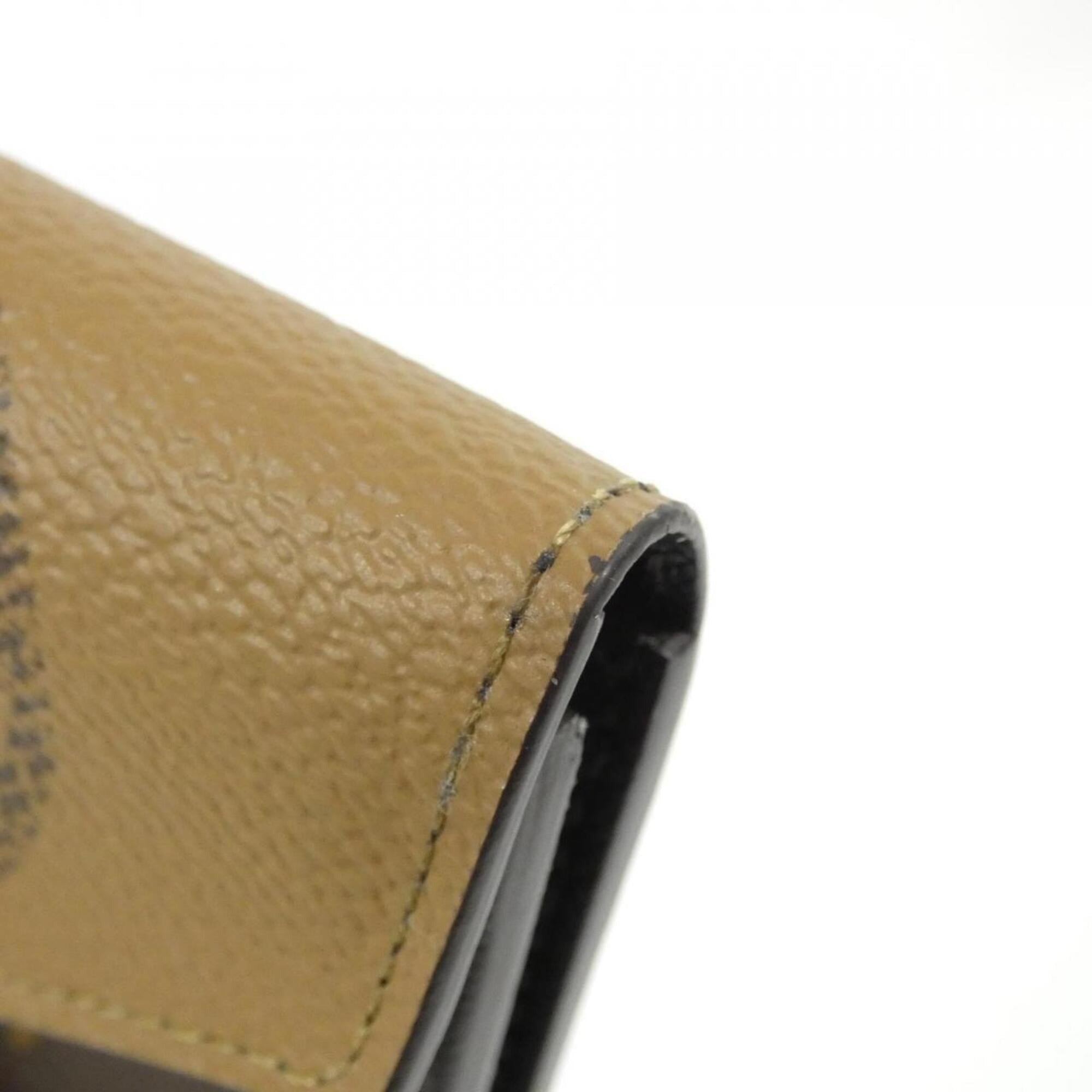 Louis Vuitton Monogram Marron Coated Canvas Wallet (Tri-Fold) (Pre-Owned)