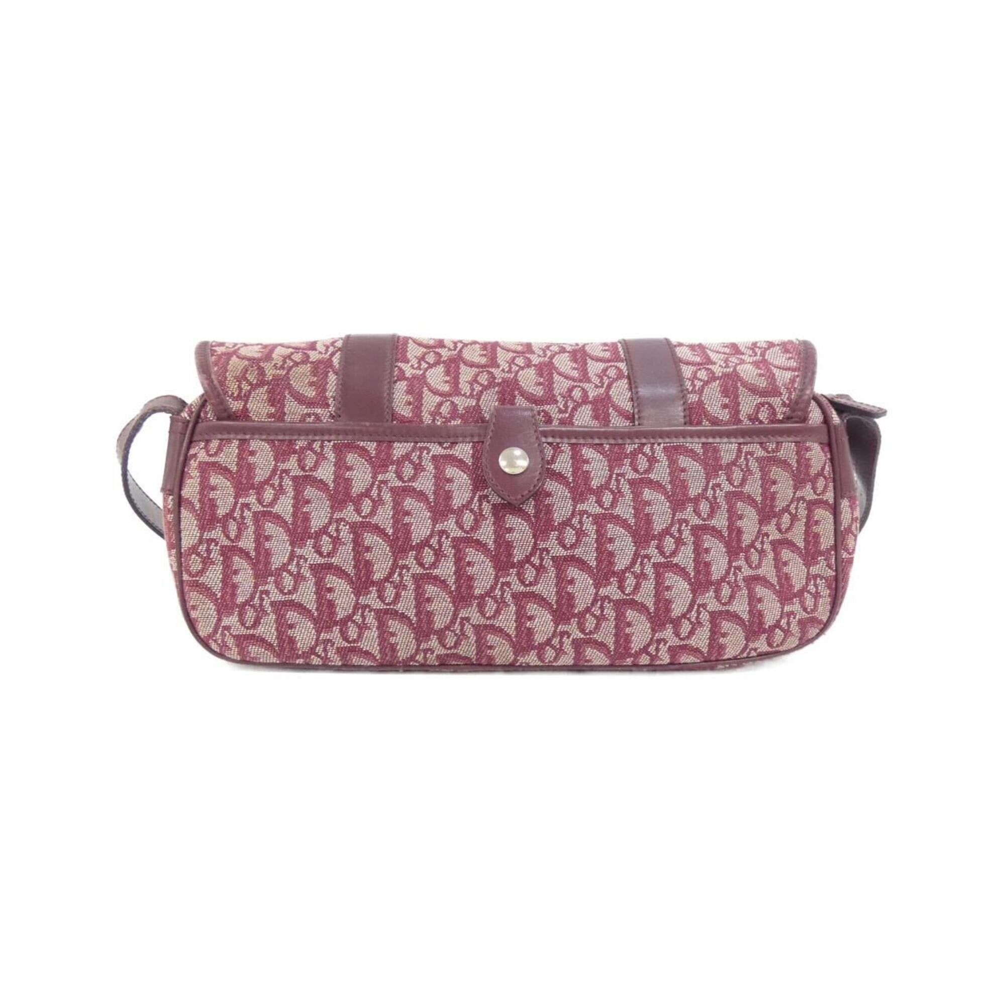 Christian Dior Bordeaux Canvas Shoulder Bag (Pre-Owned)