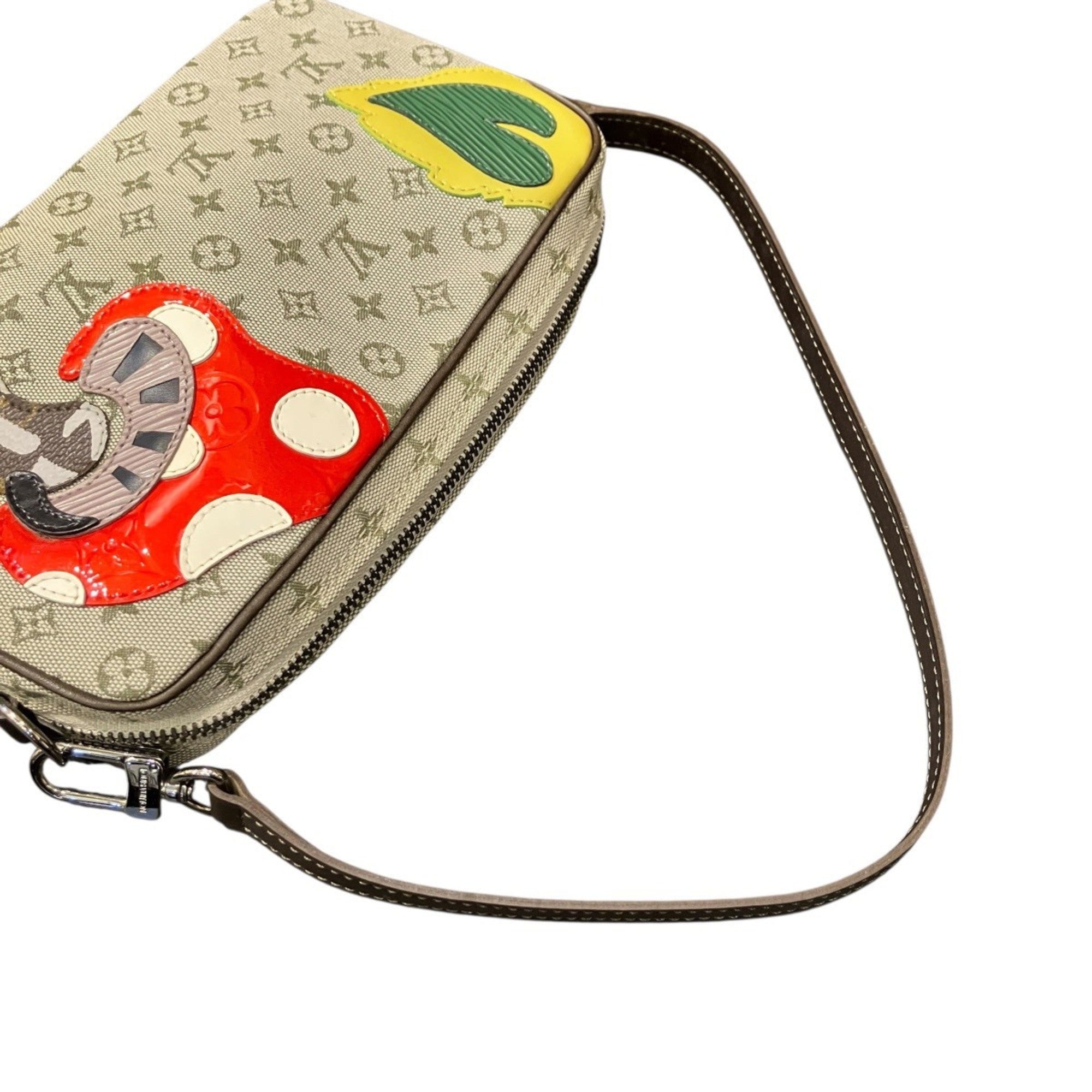 Louis Vuitton Monogram Mini Multi-Color Cotton Leather Handbag (Pre-Owned)