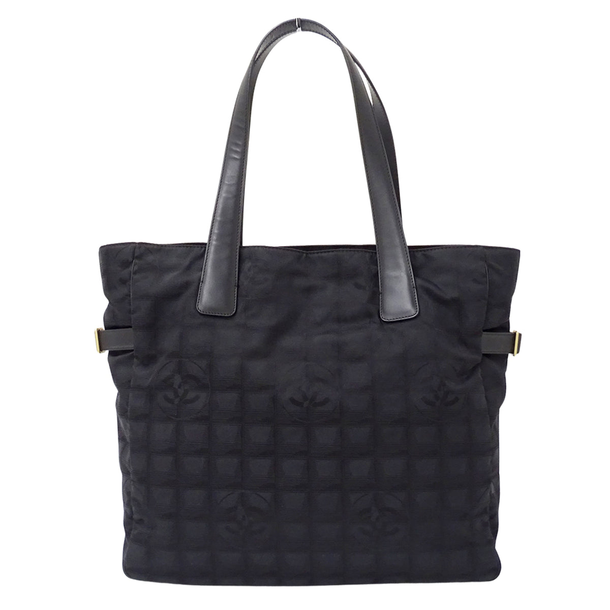 Chanel Black Nylon Handbag Tote Bag (Pre-Owned)
