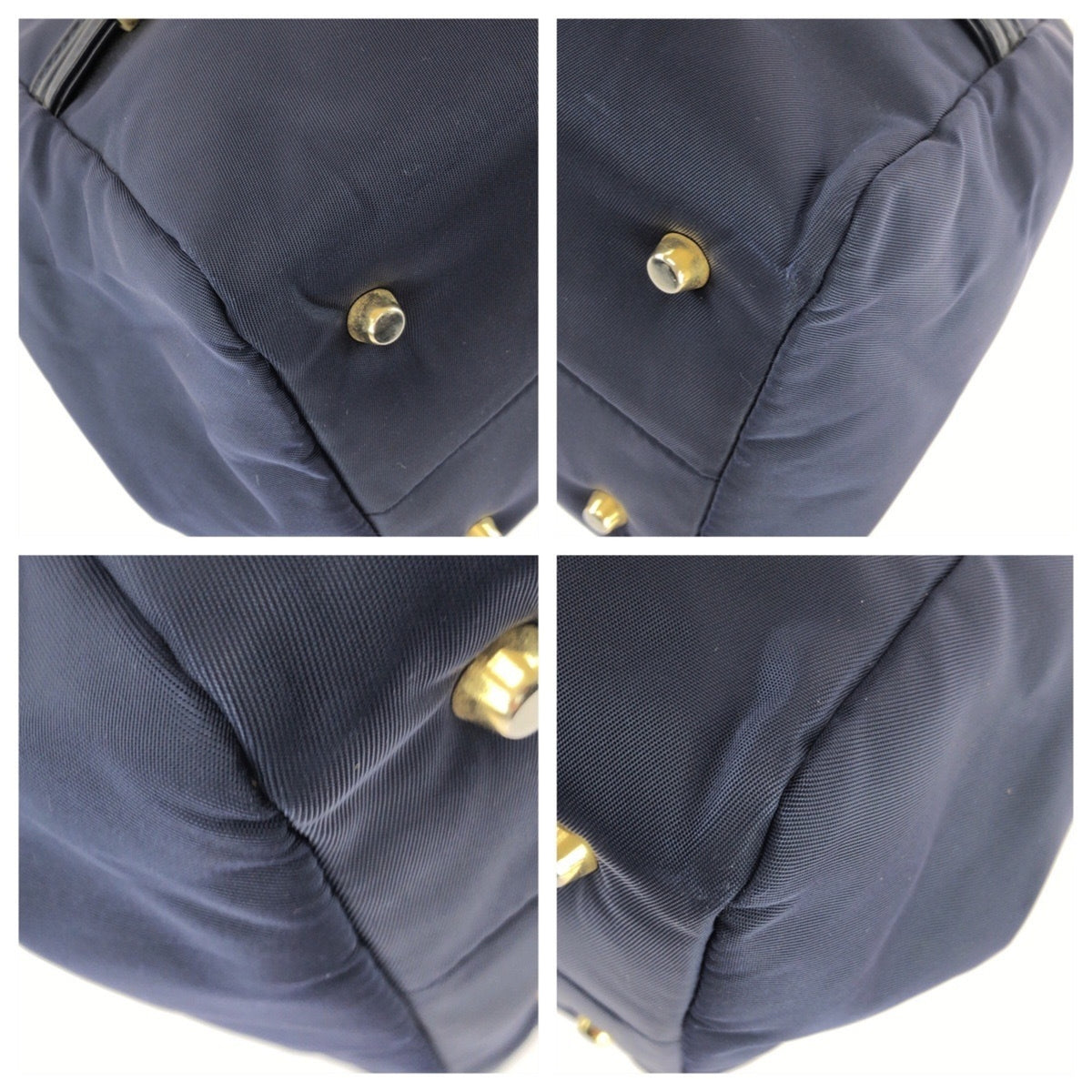 Versace Navy Nylon Patent Leather Shoulder Bag (Pre-Owned)