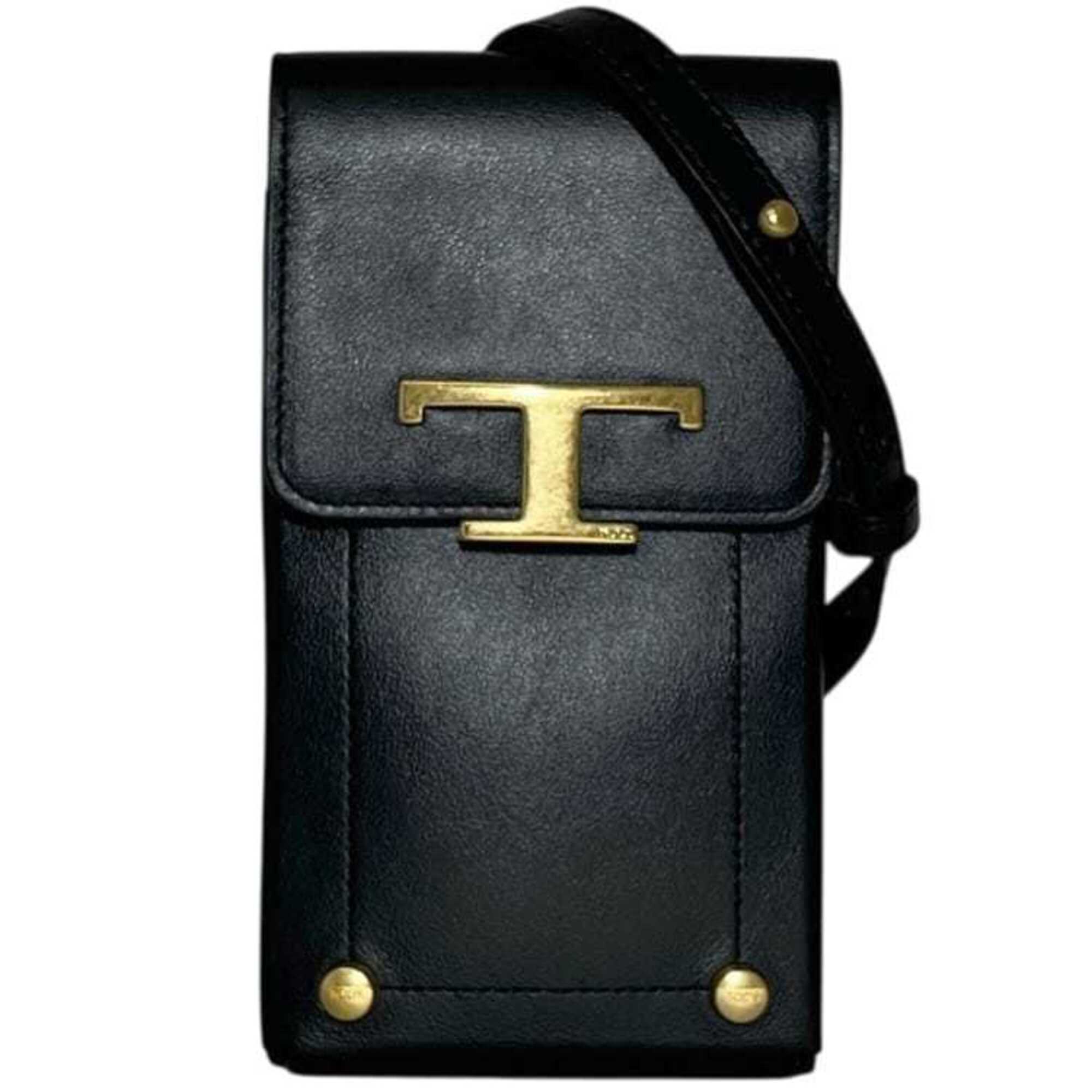 Tod's Black Leather Pochette Shoulder Bag (Pre-Owned)