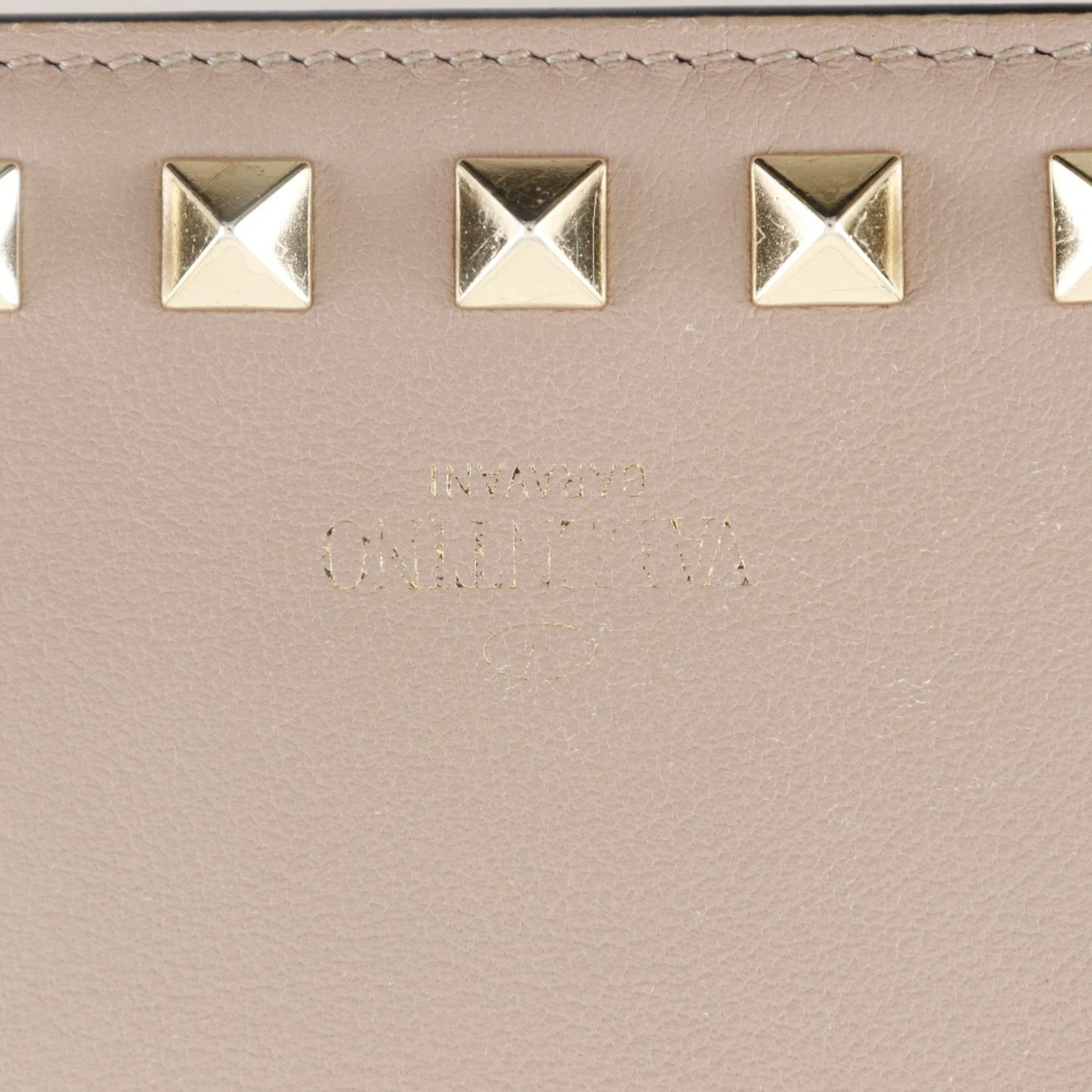 Valentino Beige Leather Wallet (Bi-Fold) (Pre-Owned)