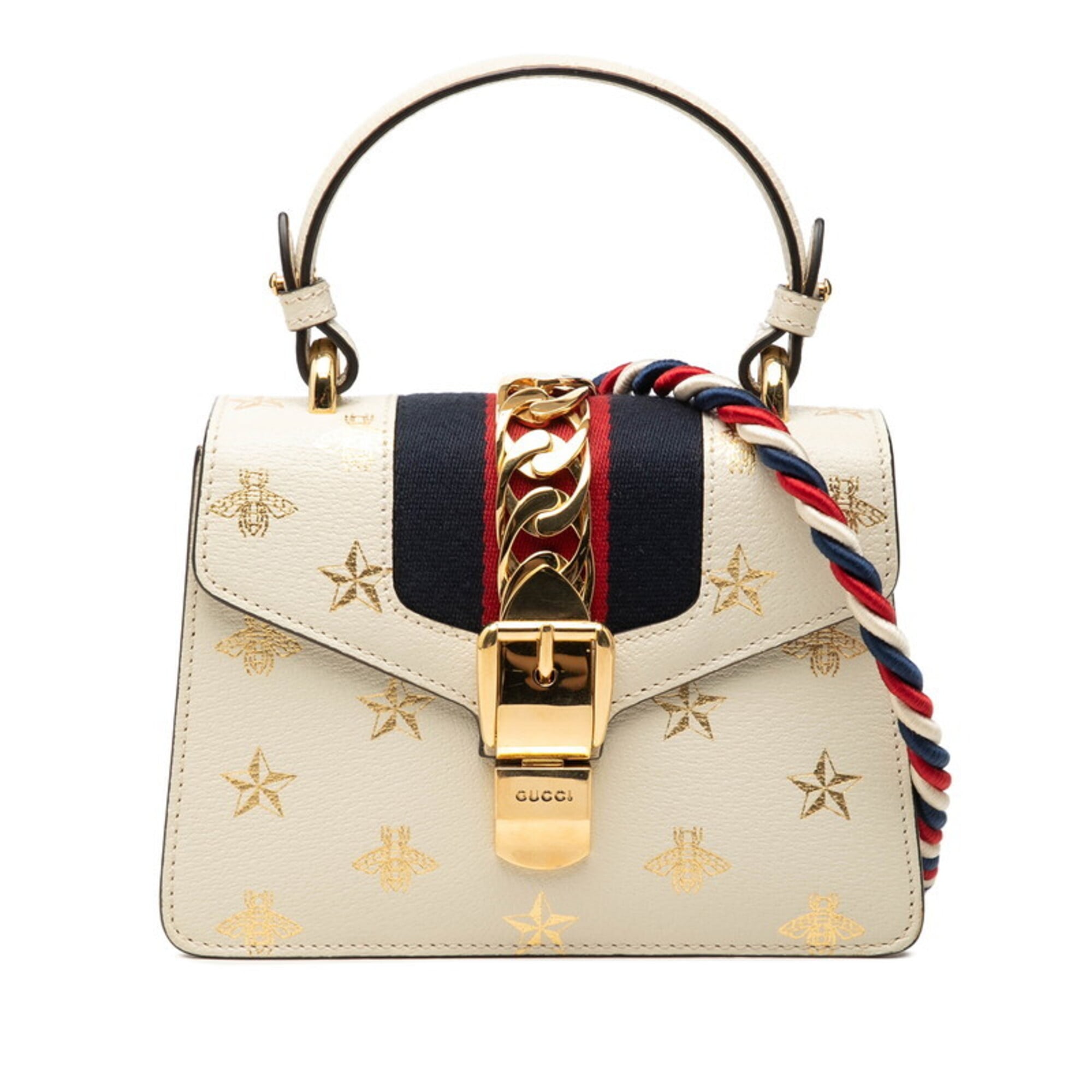 Gucci White Leather Handbag Shoulder Bag (Pre-Owned)