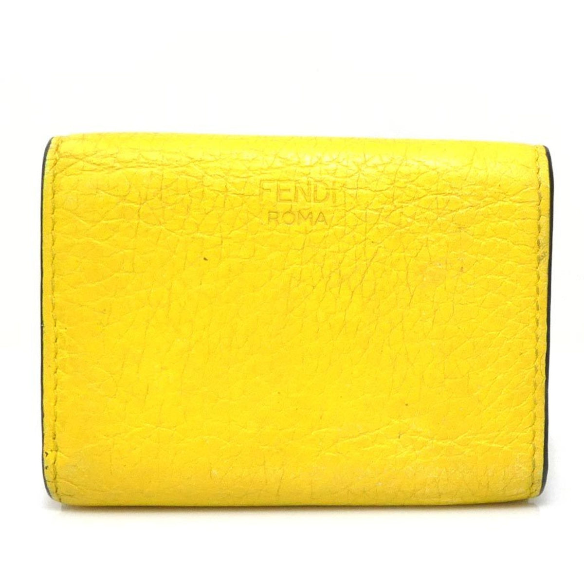 Fendi Yellow Leather Wallet (Tri-Fold) (Pre-Owned)