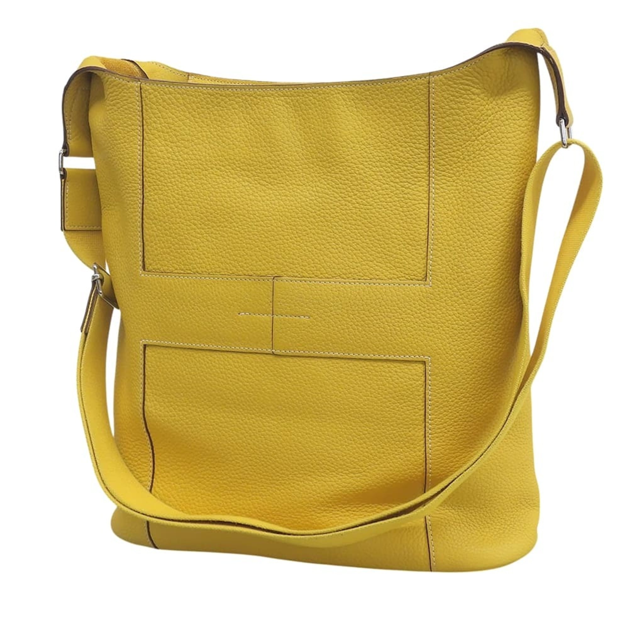 Hermes Yellow Taurillon Clemence Leather Shoulder Bag Tote Bag (Pre-Owned)