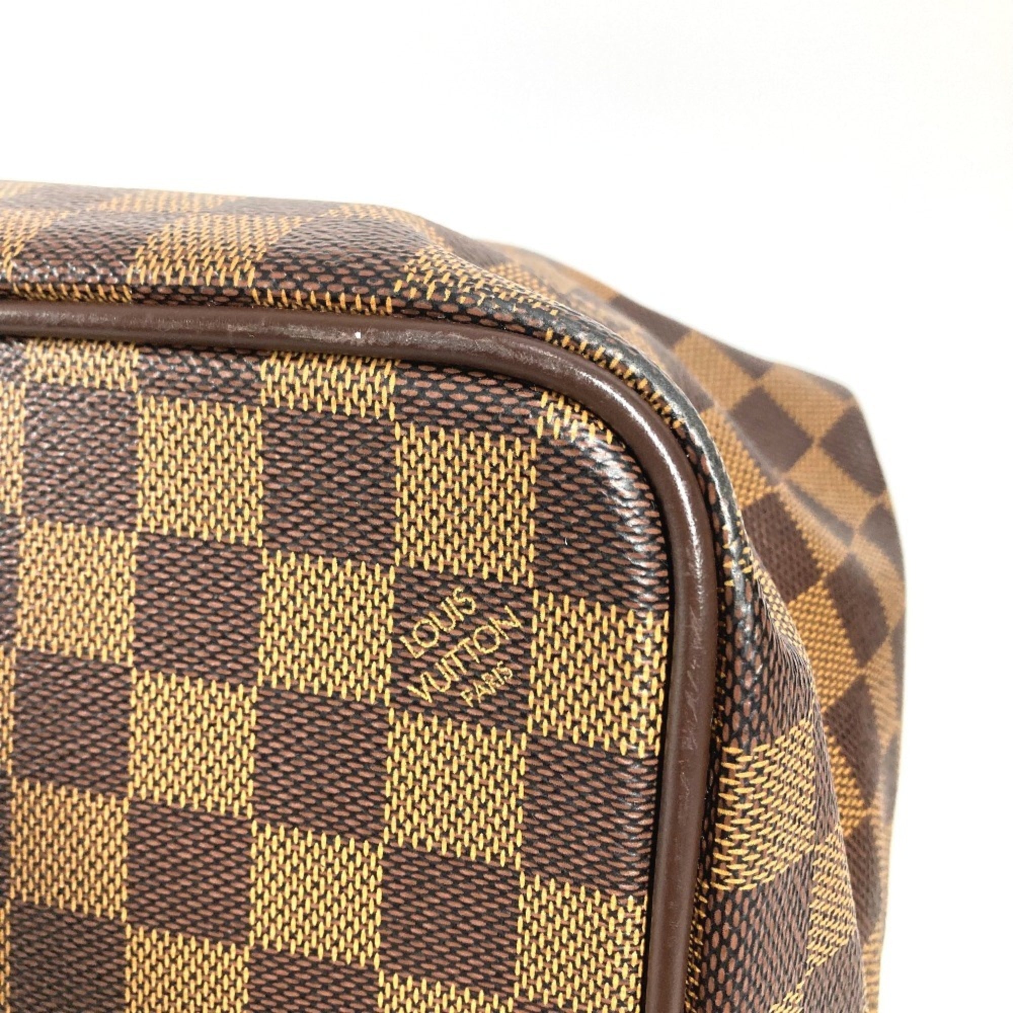 Louis Vuitton Brown Damier Canvas Ebene Damier Canvas Boston Bag Handbag Tote Bag (Pre-Owned)