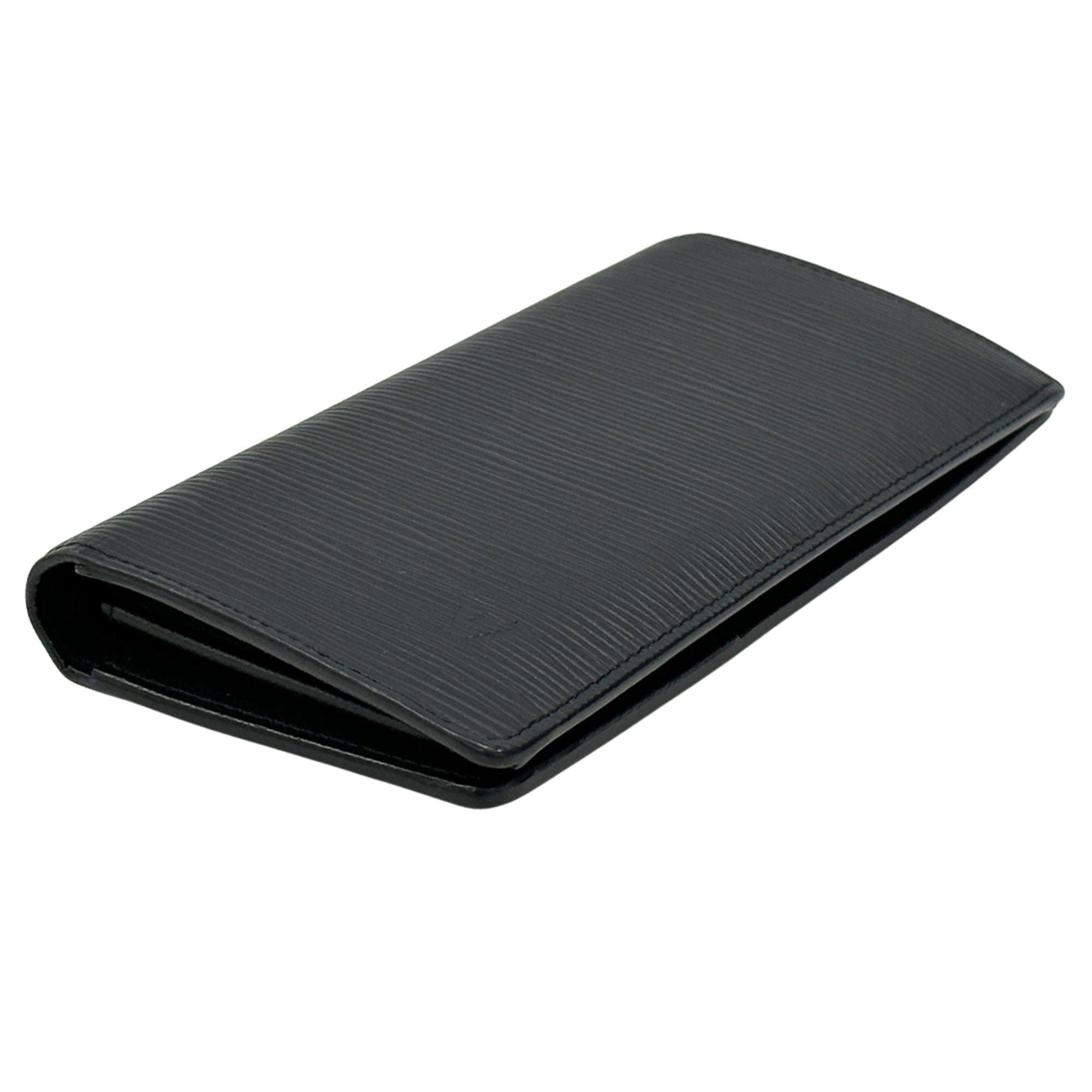 Louis Vuitton Black Noir Epi Leather Long Wallet (Bi-Fold) (Pre-Owned)