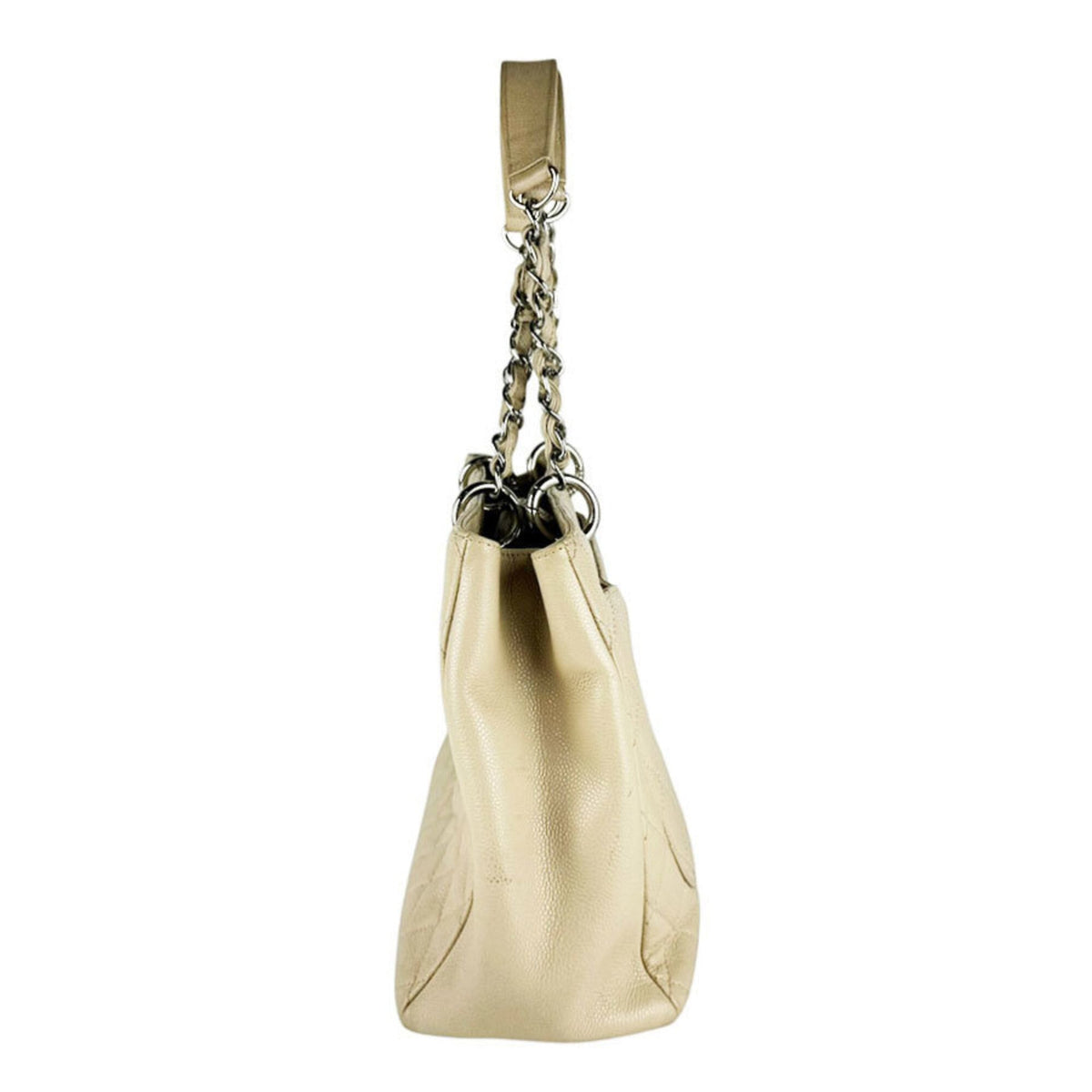 Chanel Grayish Grained Calfskin Shoulder Bag Tote Bag (Pre-Owned)