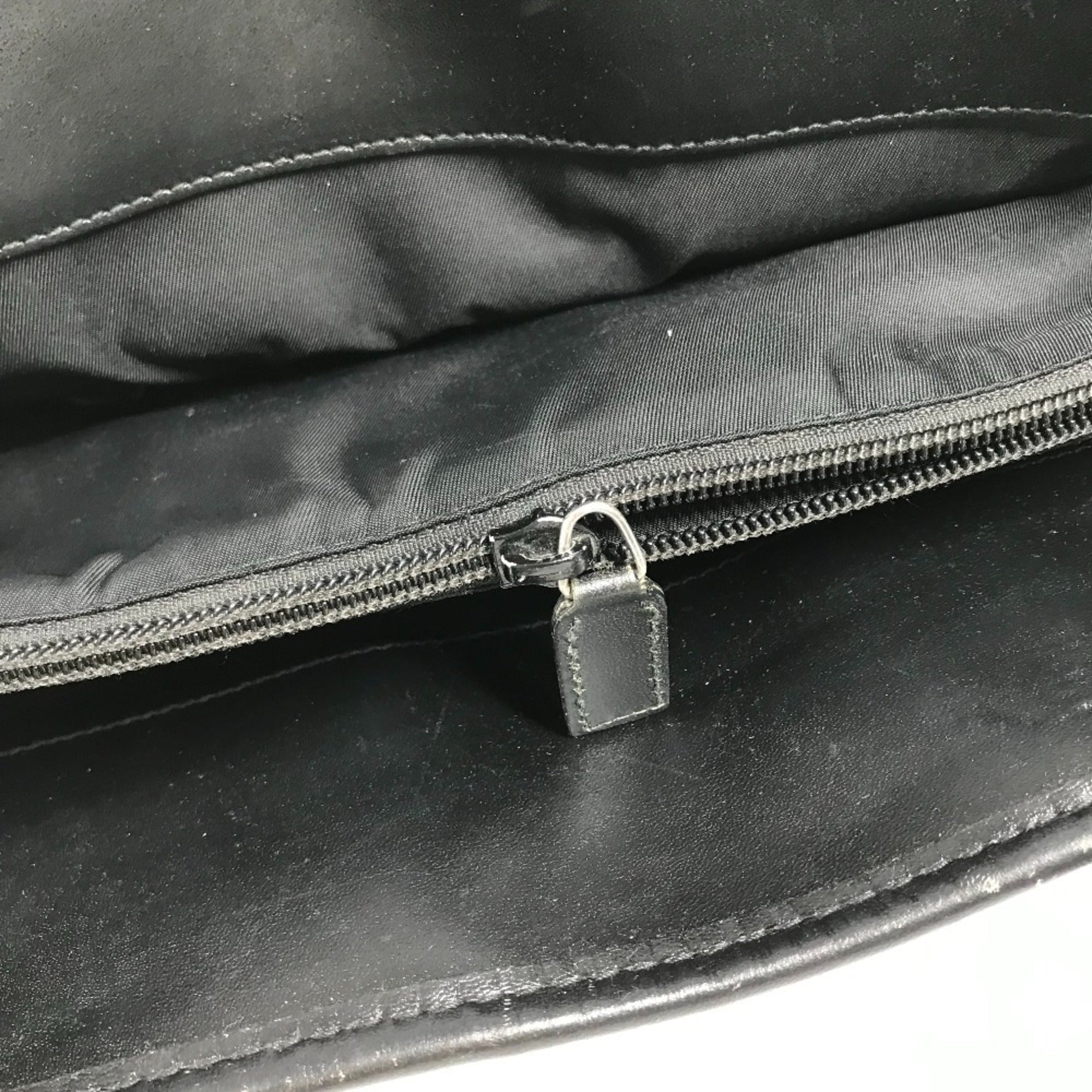 Gucci Black Nylon Leather Handbag Tote Bag (Pre-Owned)