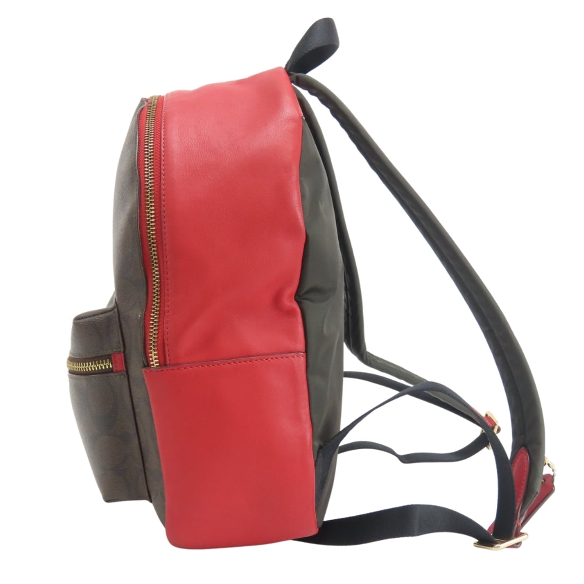 Coach Dark Brown Red Color Pvc Leather Backpack (Pre-Owned)