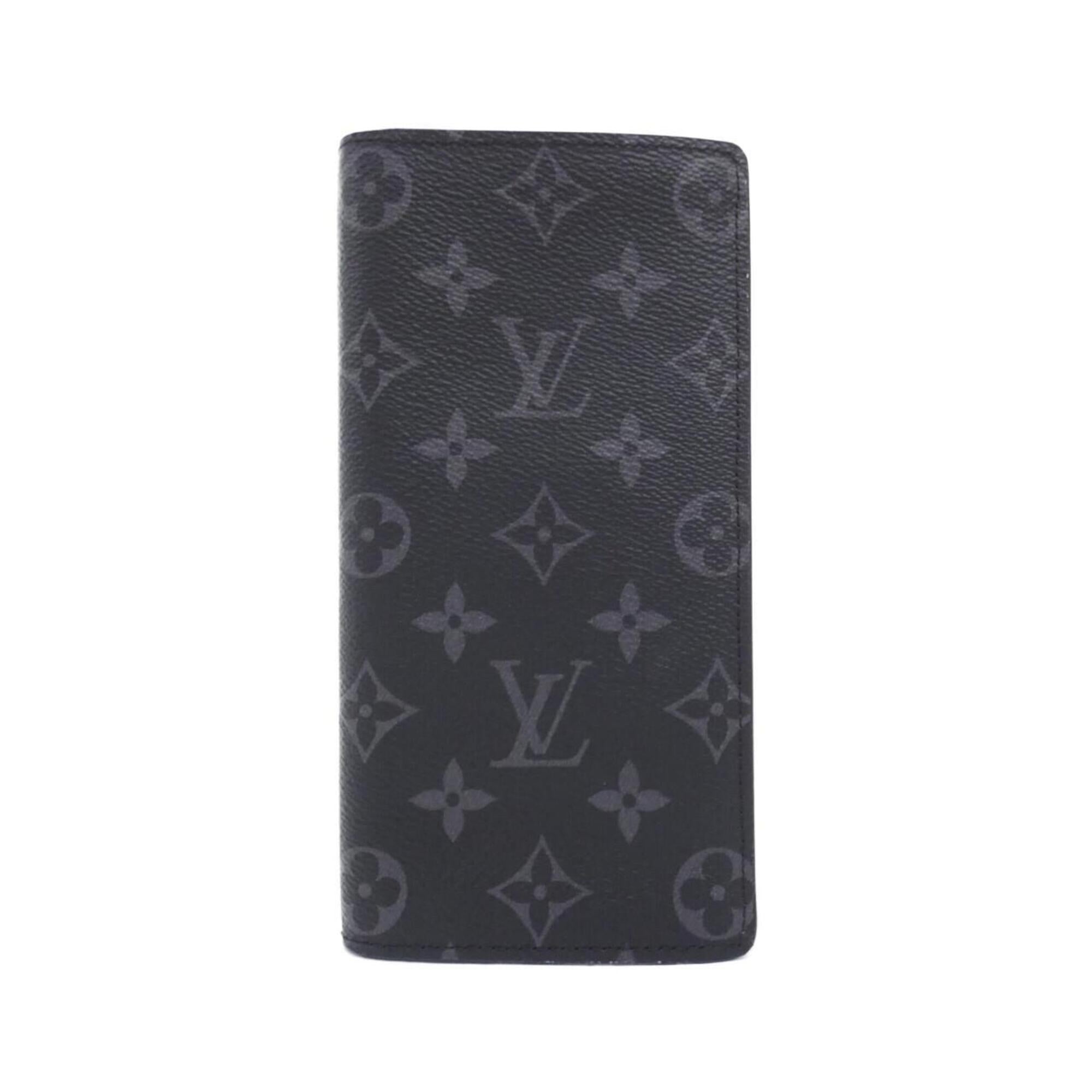 Louis Vuitton Black Coated Canvas Long Wallet (Bi-Fold) (Pre-Owned)