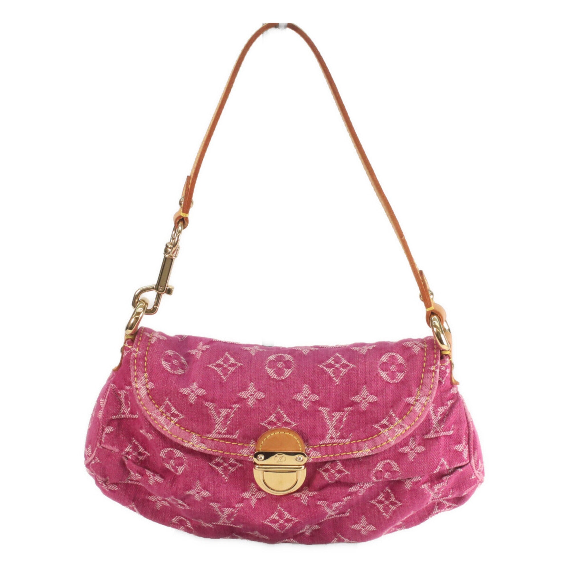 Louis Vuitton Fuchsia Pink Monogram Monogram Denim Shoulder Bag (Pre-Owned)