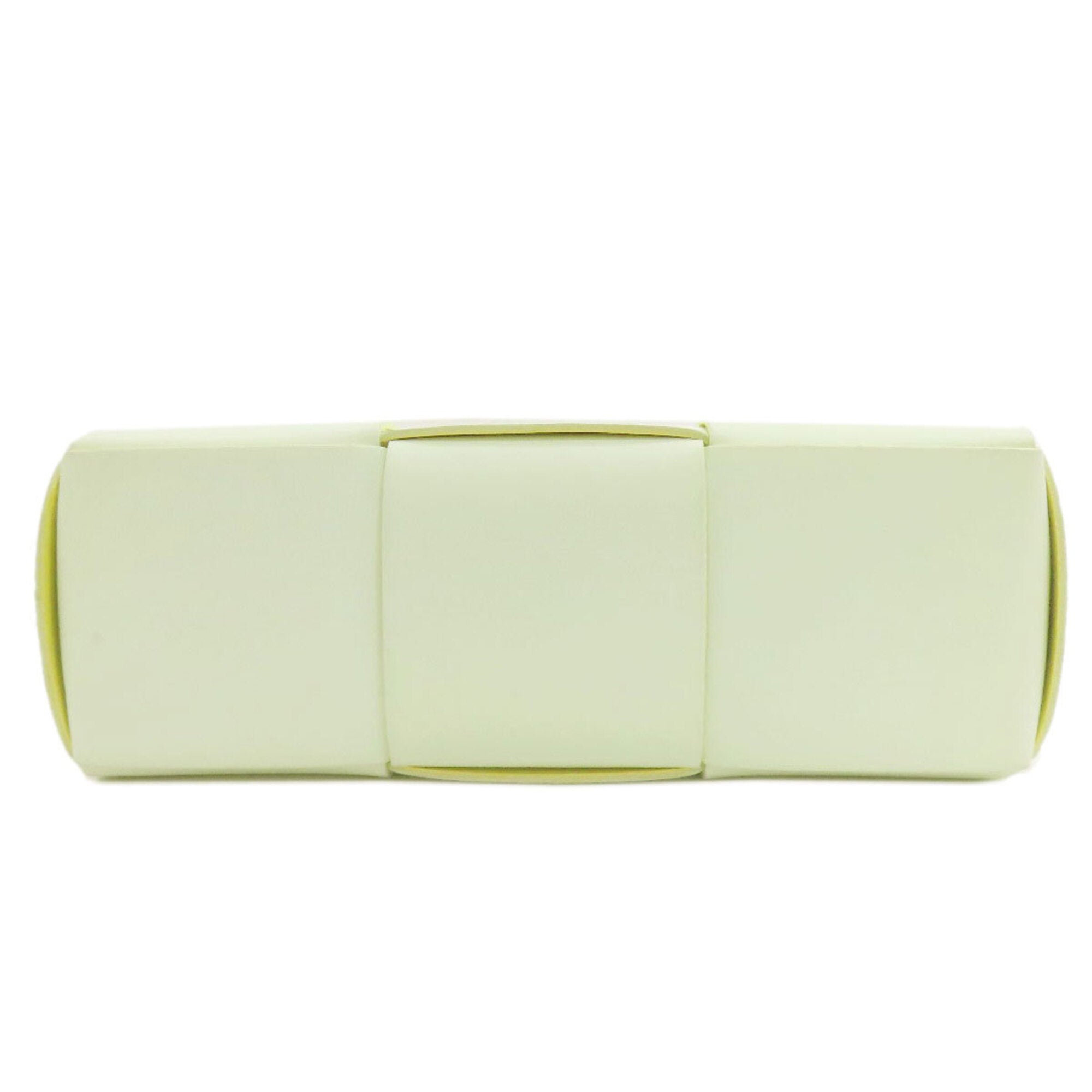 Bottega Veneta Green White Leather Handbag Pouch (Pre-Owned)