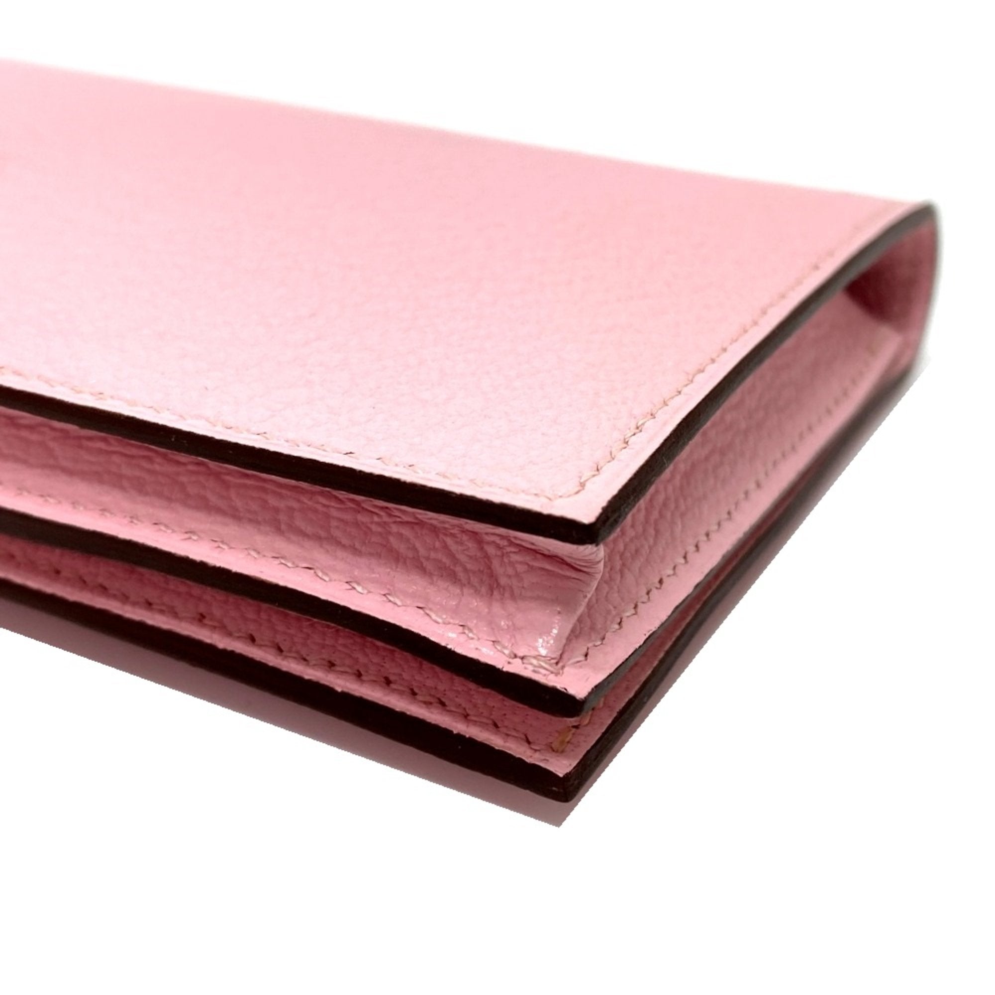 Hermes Pink Leather Long Wallet (Bi-Fold) (Pre-Owned)