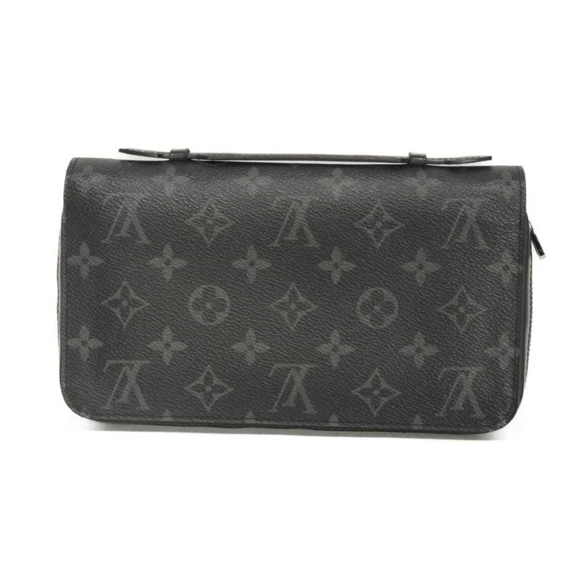 Louis Vuitton Monogram Eclipse Black Noir Monogram Eclipse Leather Long Wallet (Bi-Fold) (Pre-Owned)
