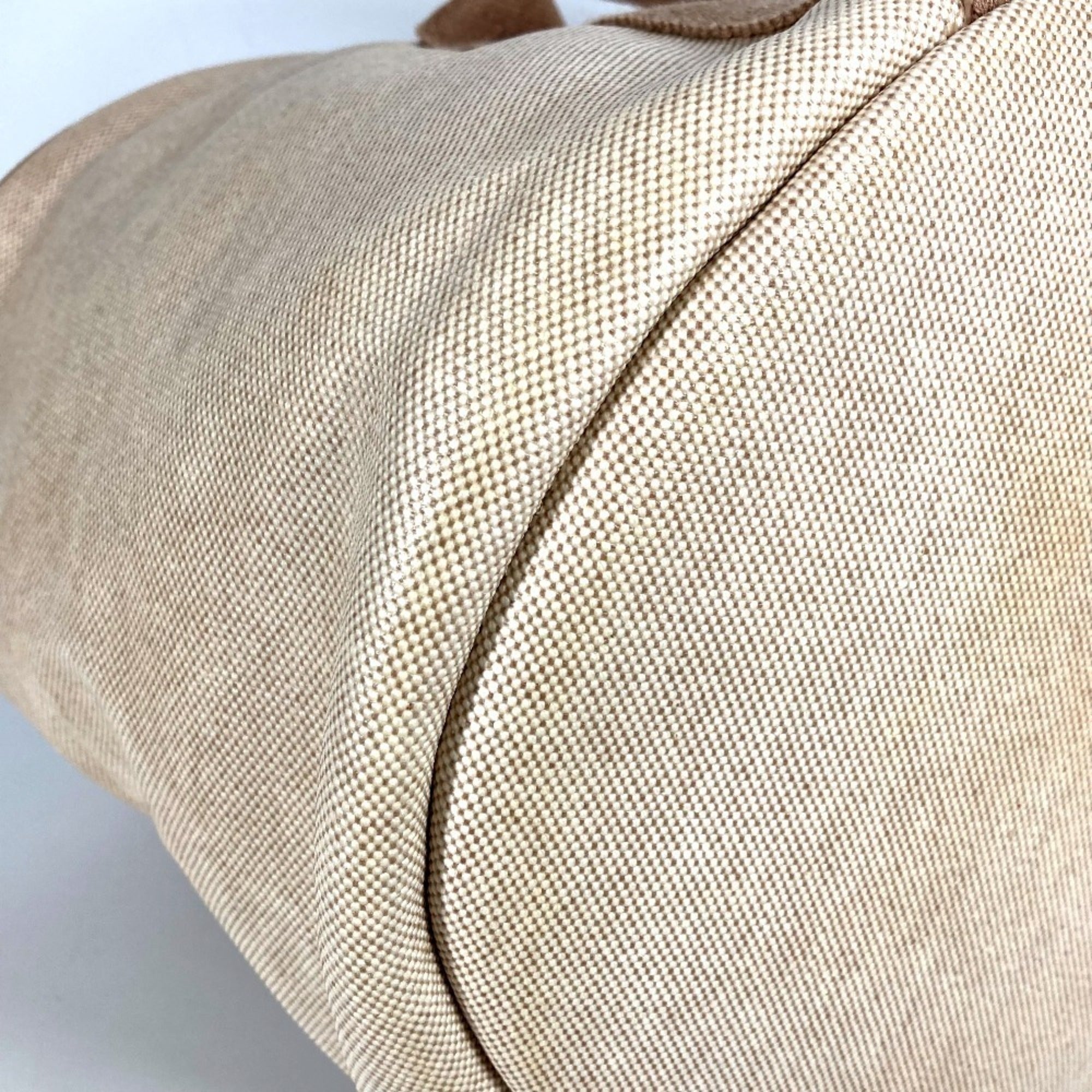 Hermes Beige Coated Canvas Basket Handbag (Pre-Owned)