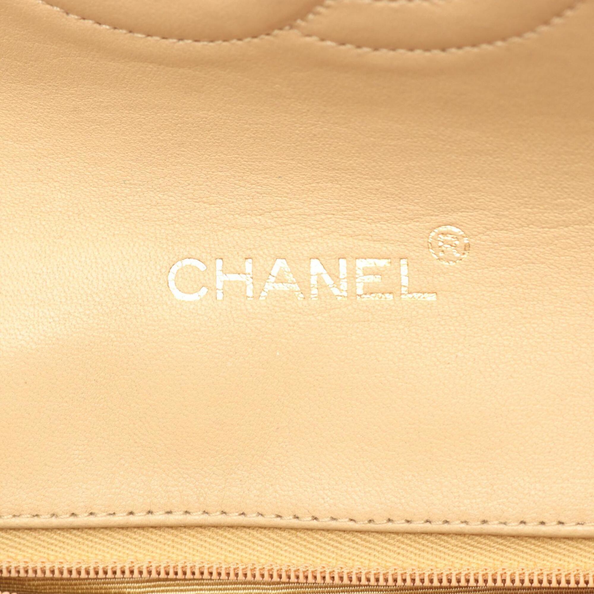 Chanel Beige Leather Handbag Shoulder Bag (Pre-Owned)