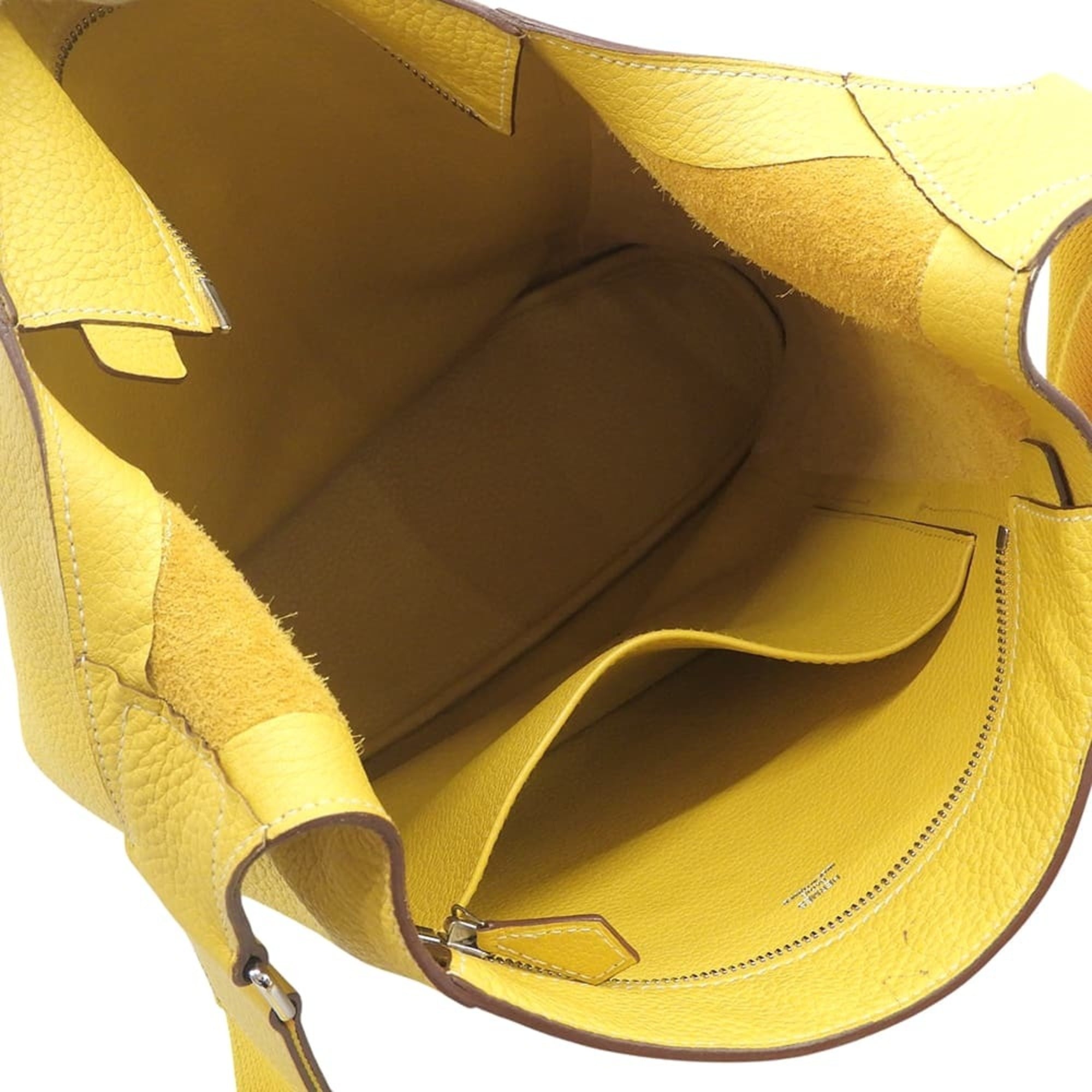 Hermes Yellow Taurillon Clemence Leather Shoulder Bag Tote Bag (Pre-Owned)