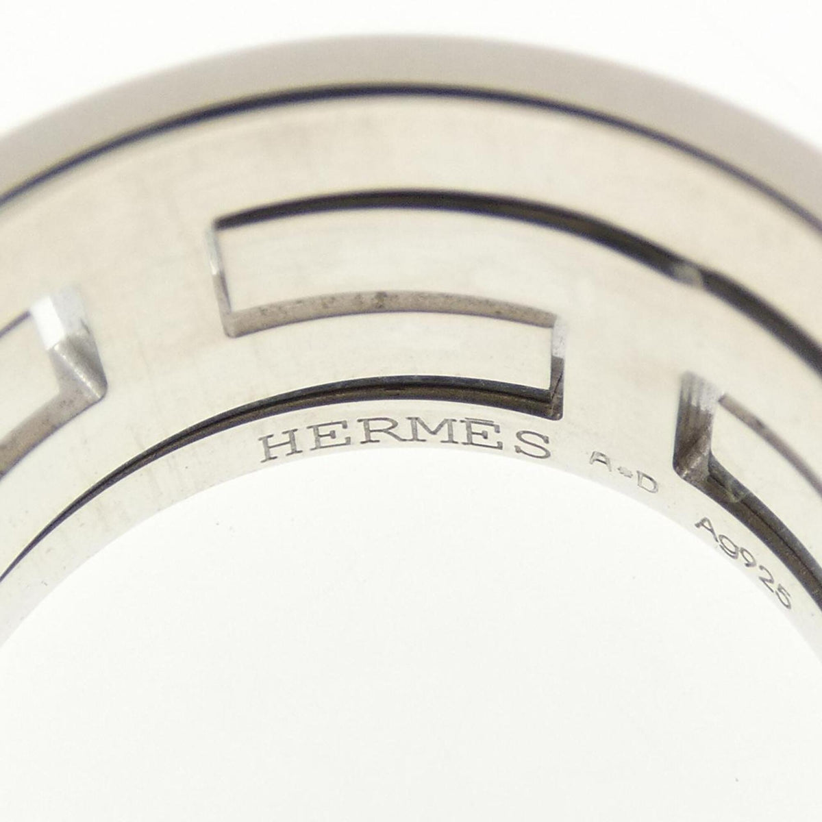 Hermes Silver Silver 925 Band Ring (Pre-Owned)