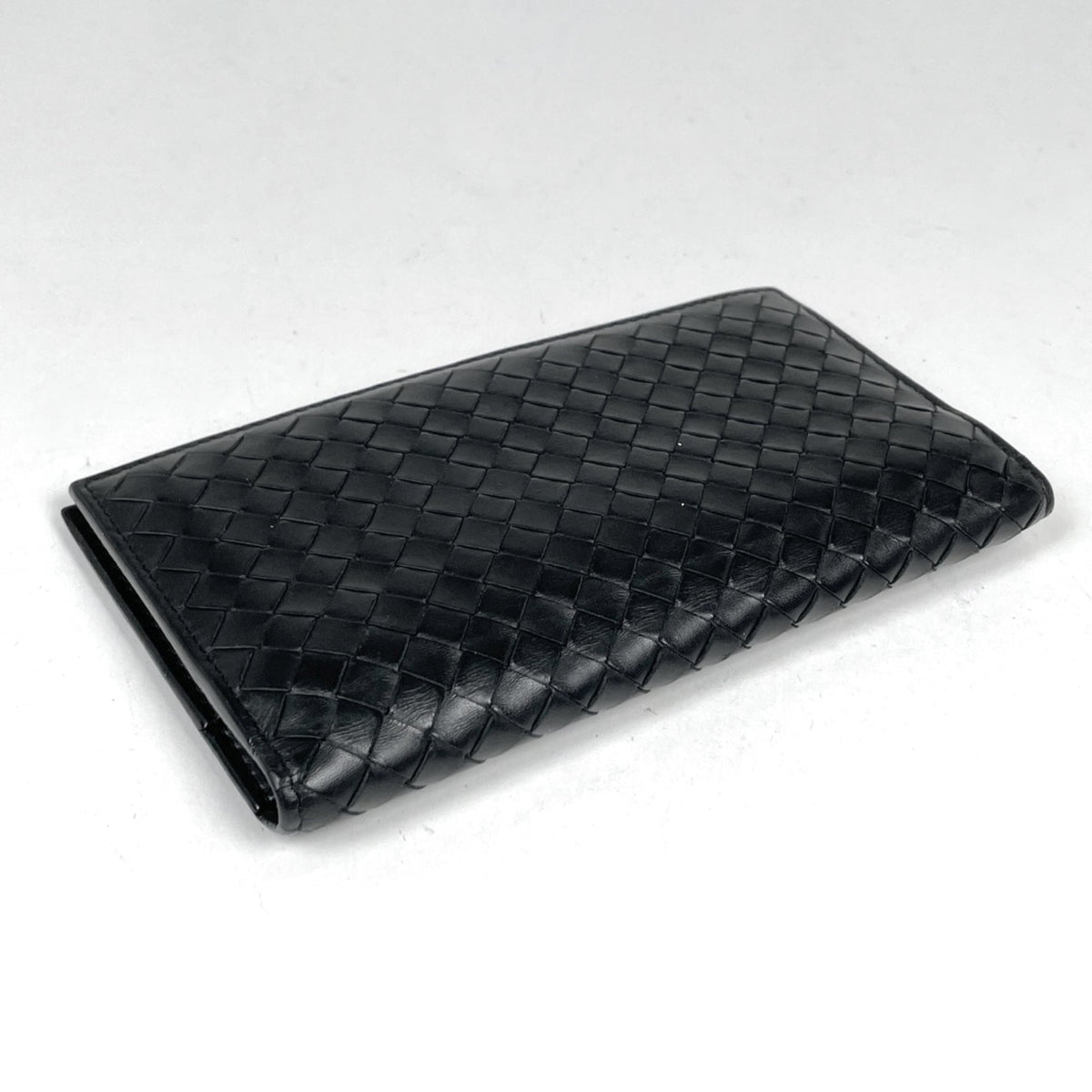 Bottega Veneta Black Intrecciato Long Wallet (Bi-Fold) (Pre-Owned)