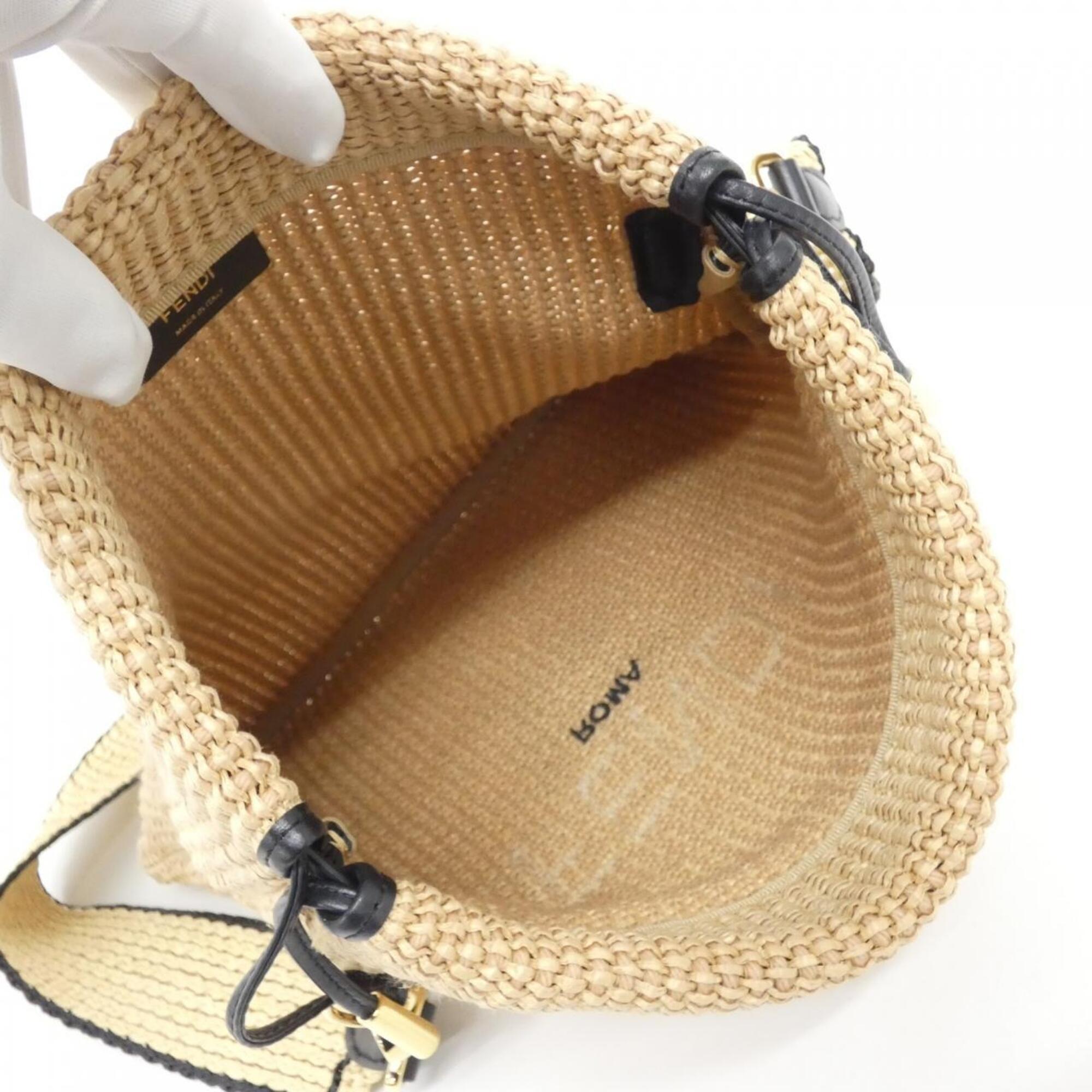 Fendi Beige Straw Shoulder Bag (Pre-Owned)