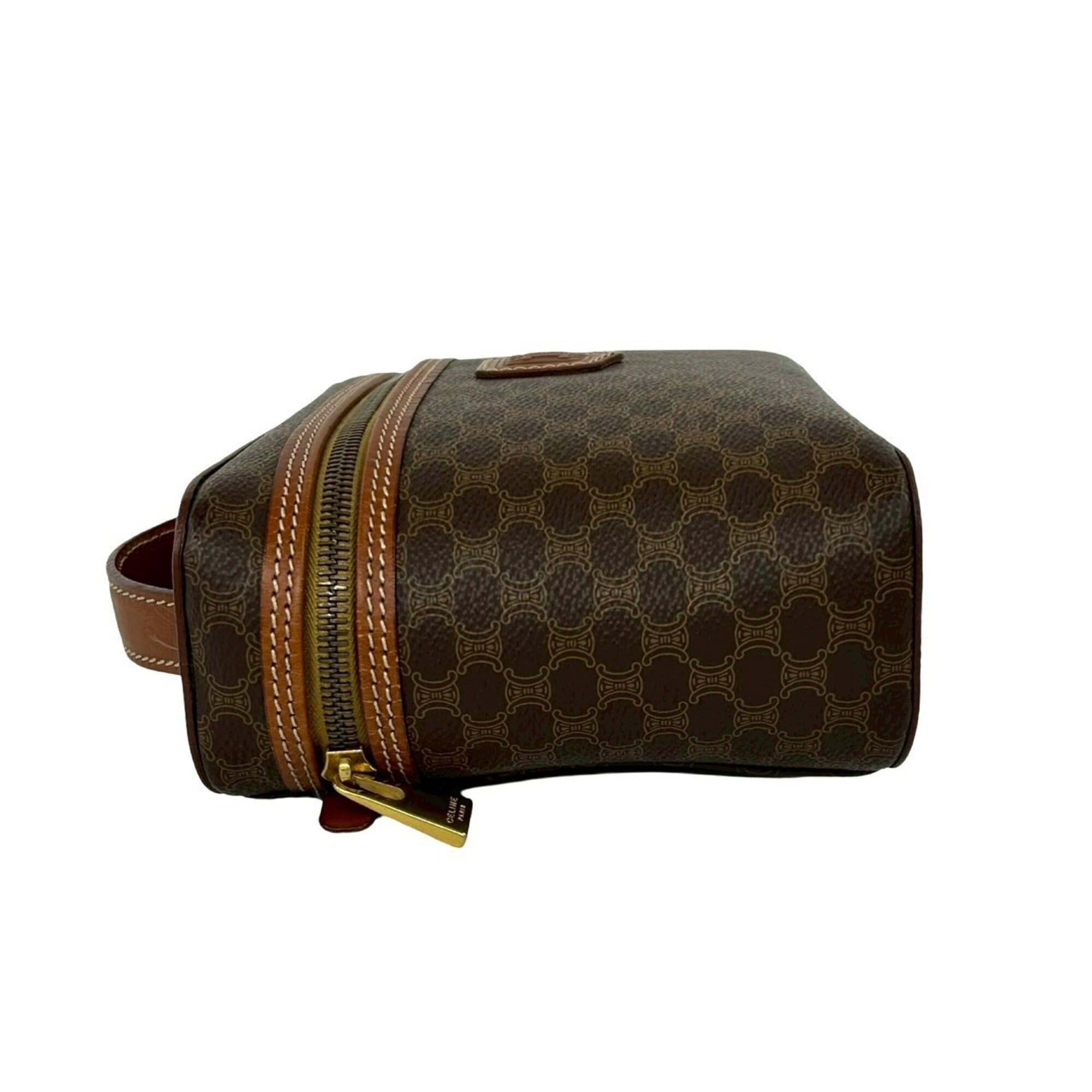 Celine Brown Pvc Leather Handbag Vanity Bag (Pre-Owned)