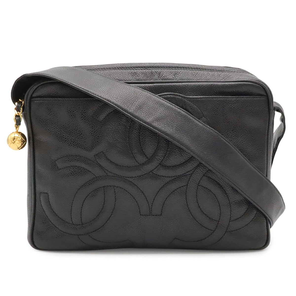 Chanel Black Grained Calfskin Shoulder Bag (Pre-Owned)