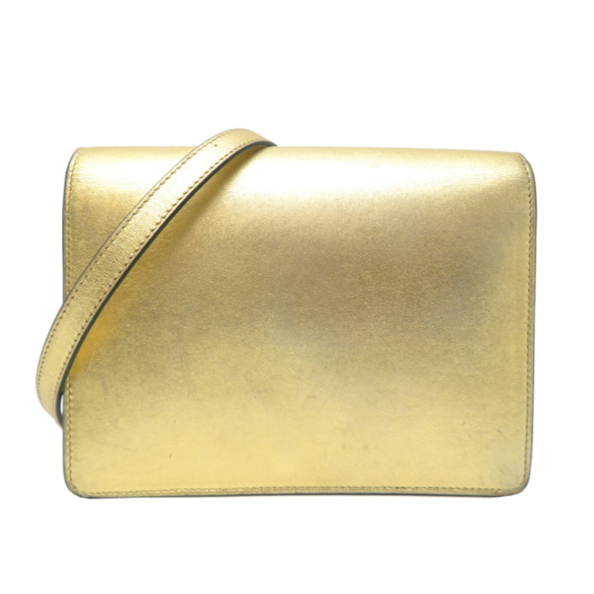 Versace Gold Leather Shoulder Bag (Pre-Owned)