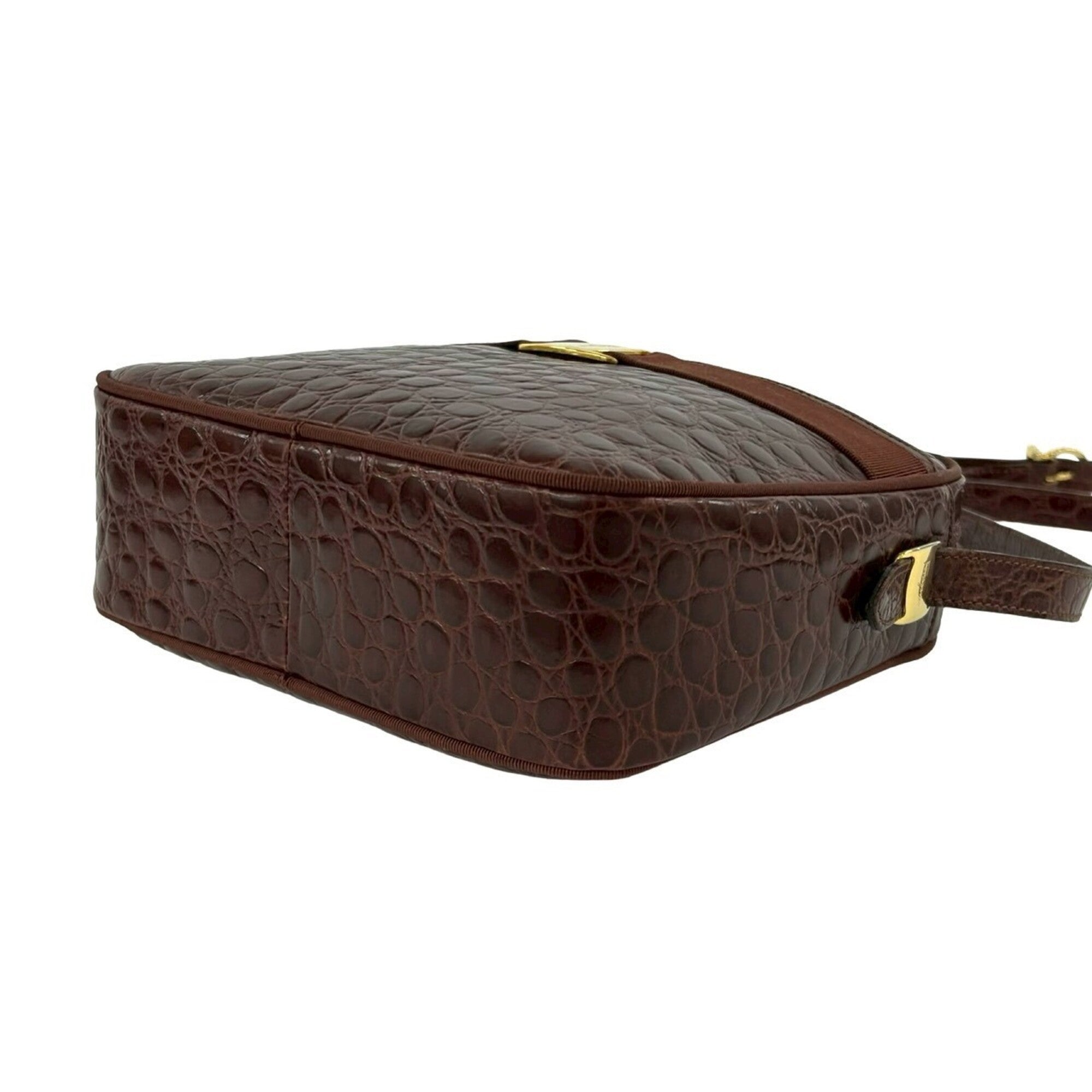 Salvatore Ferragamo Brown Leather Shoulder Bag (Pre-Owned)