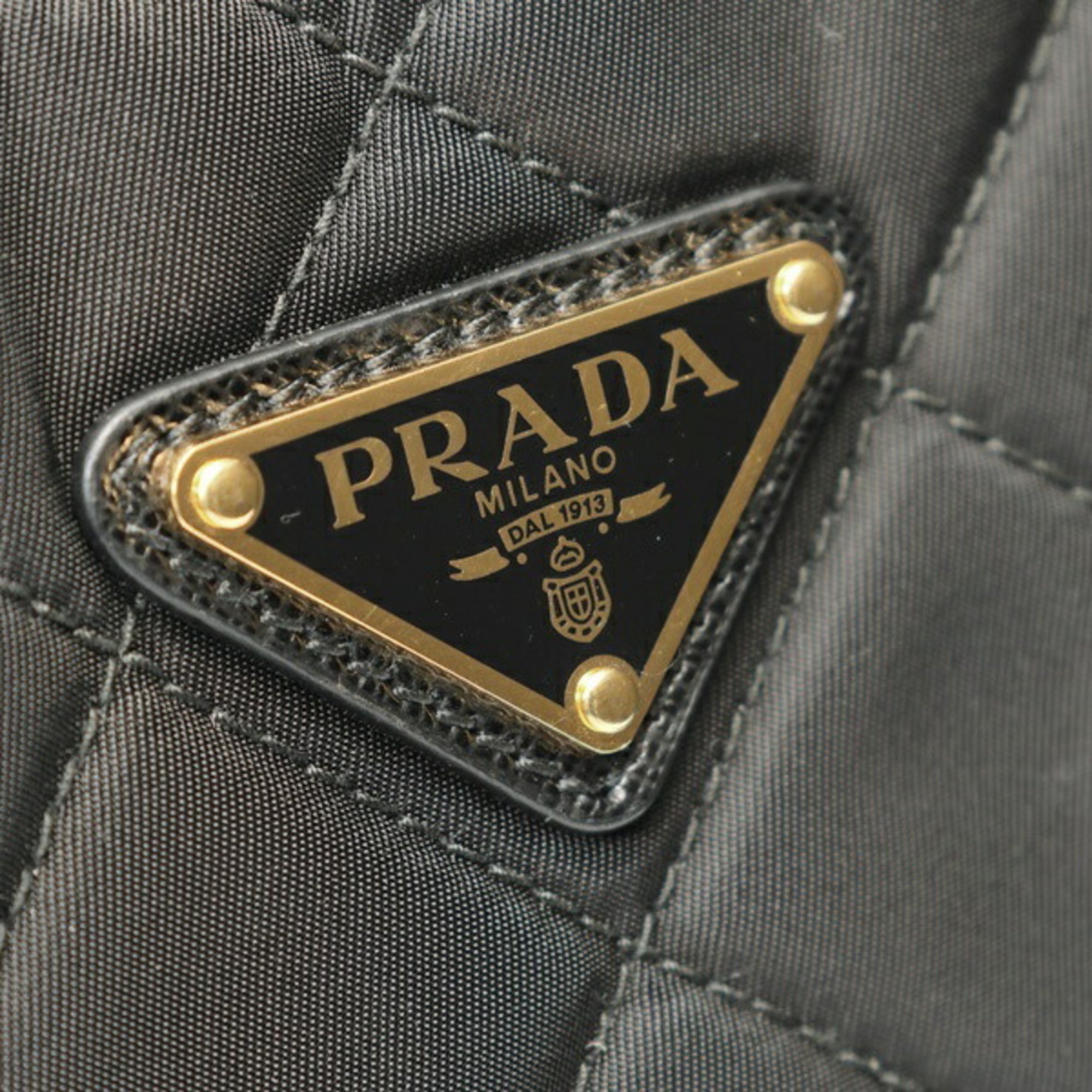 Prada Black Quilting Fabric Shoulder Bag (Pre-Owned)