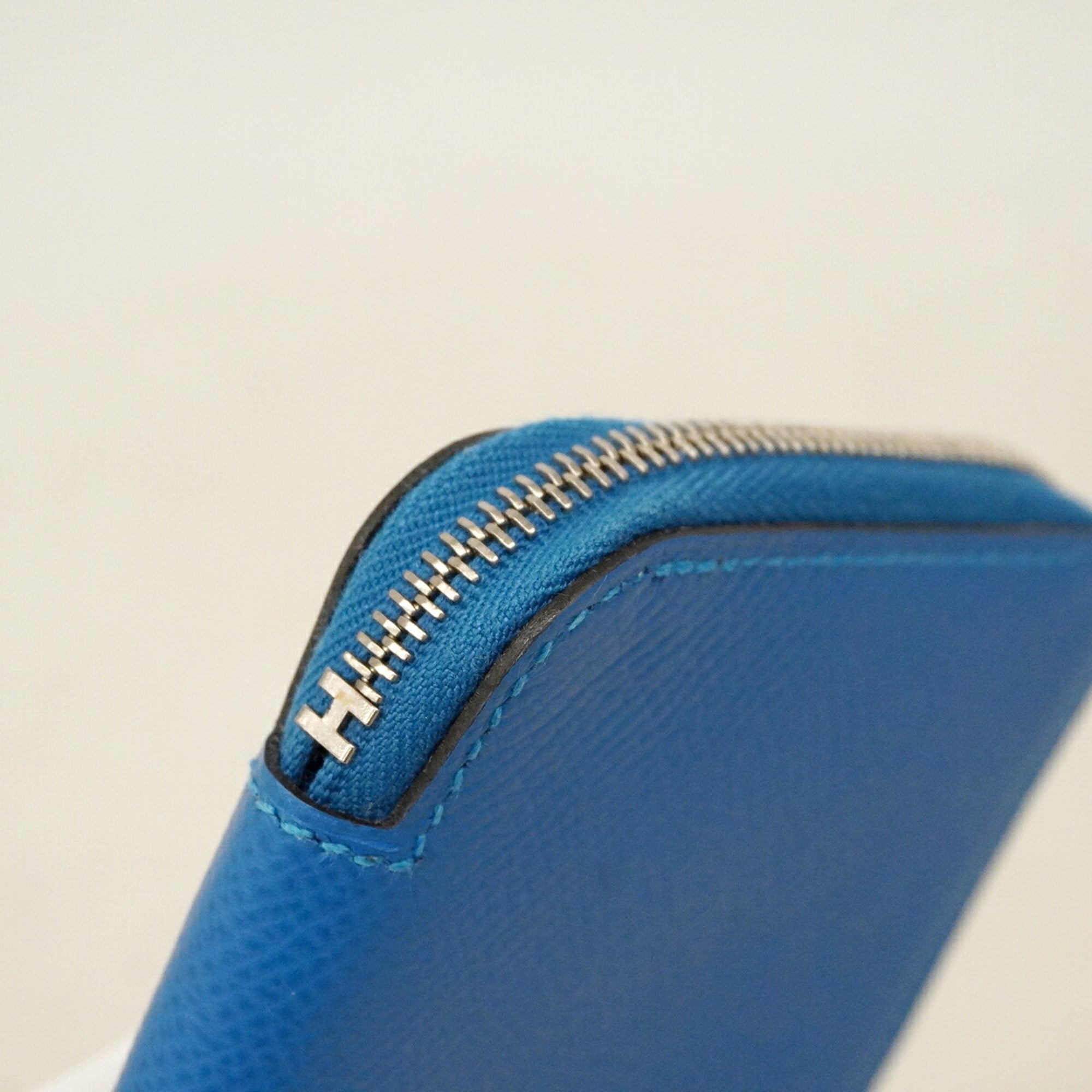 Hermes Blue Leather Coin Purse/Coin Case (Pre-Owned)