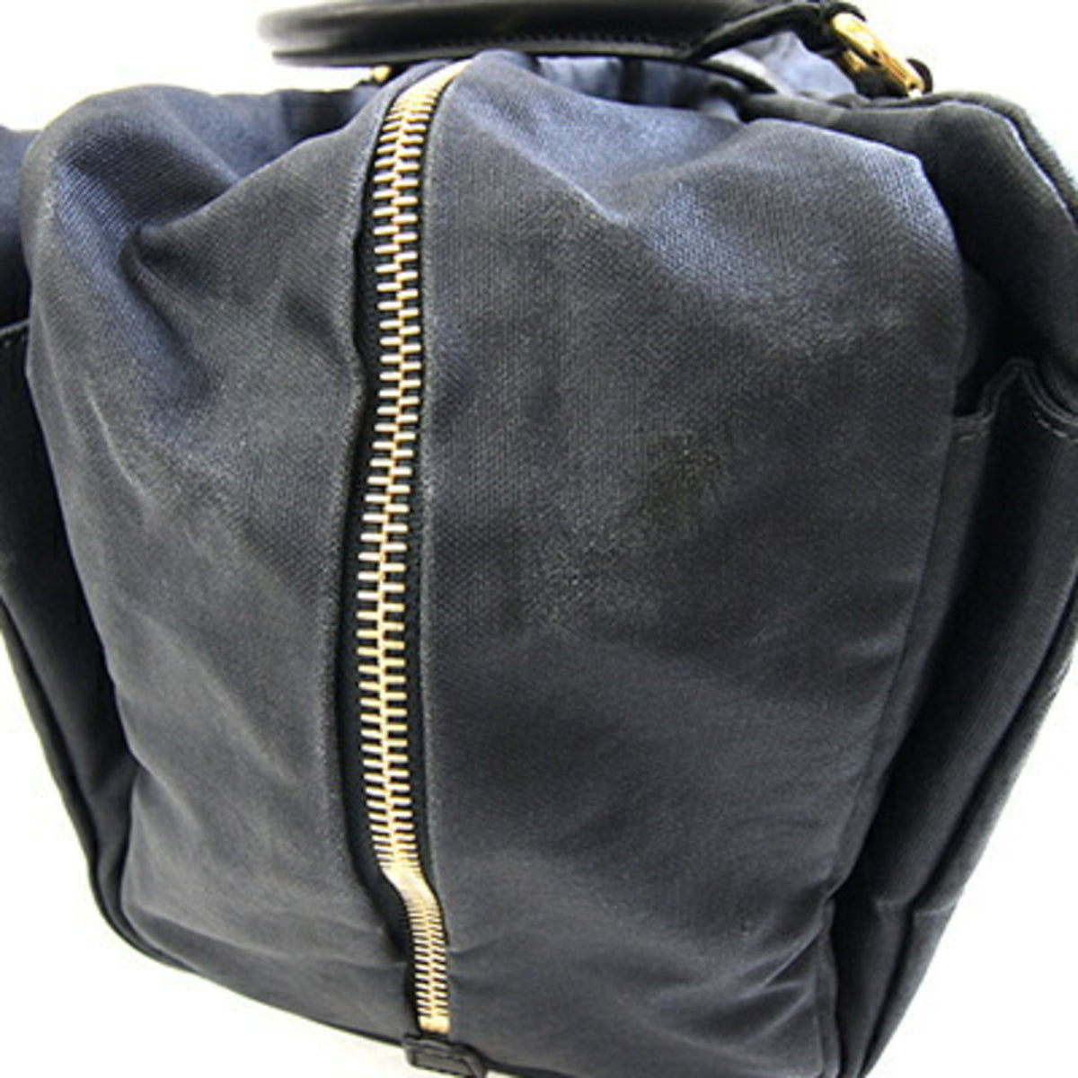 Loewe Black Coated Canvas Leather Boston Bag Handbag (Pre-Owned)