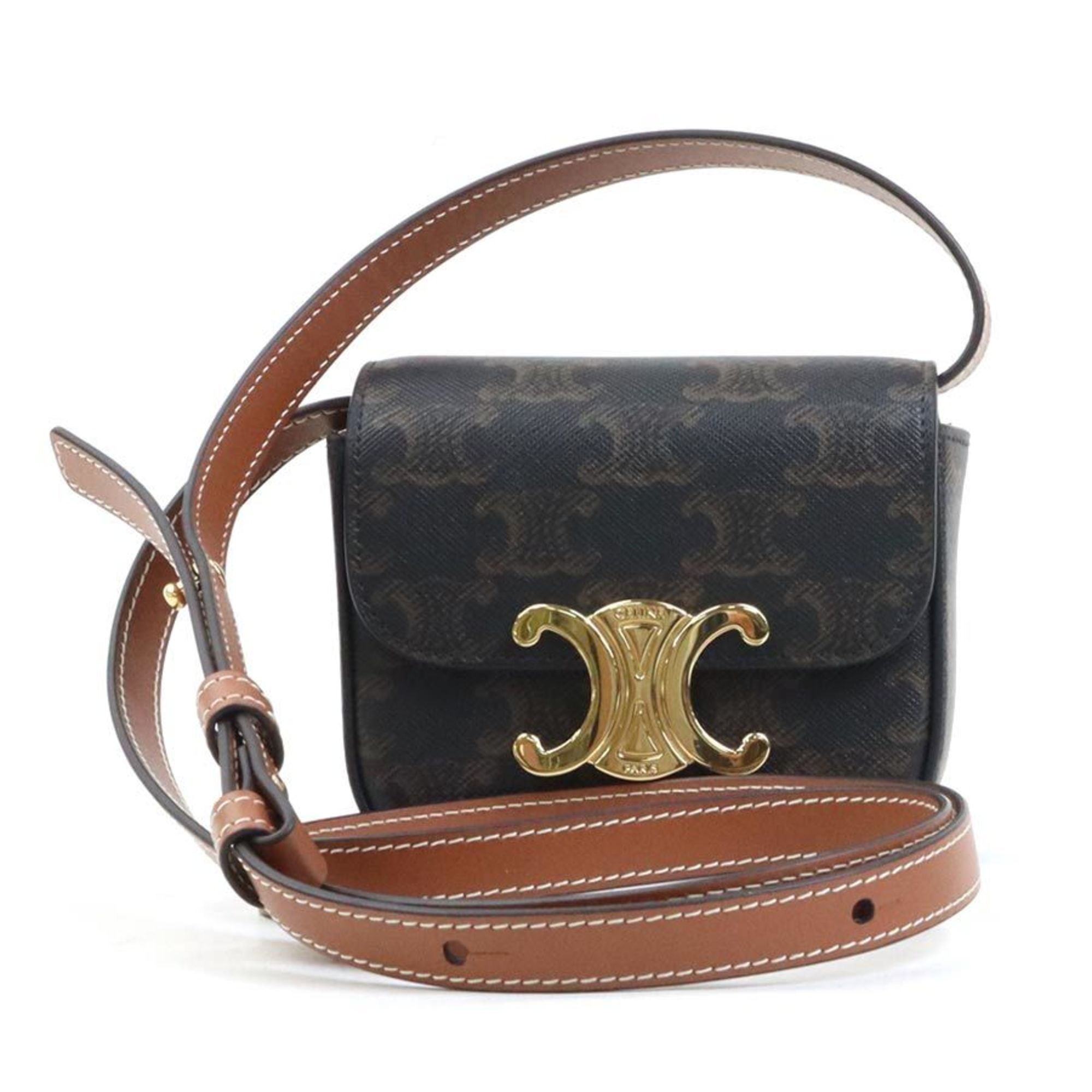 Celine Brown Pvc Leather Shoulder Bag (Pre-Owned)