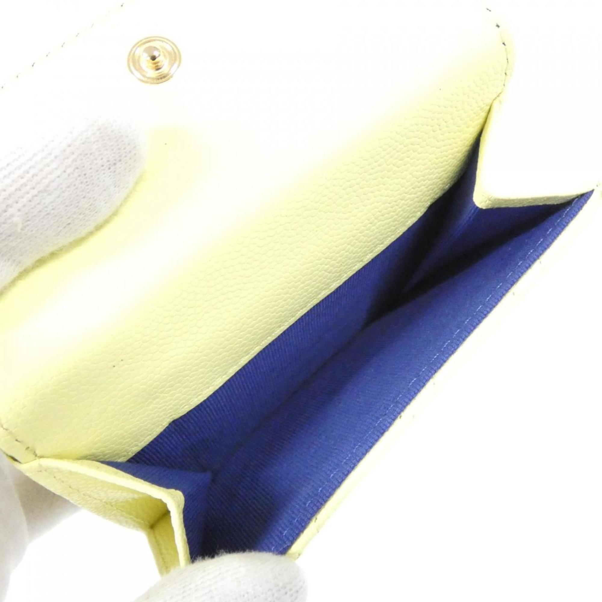 Chanel Yellow Grained Calfskin Wallet (Bi-Fold) (Pre-Owned)