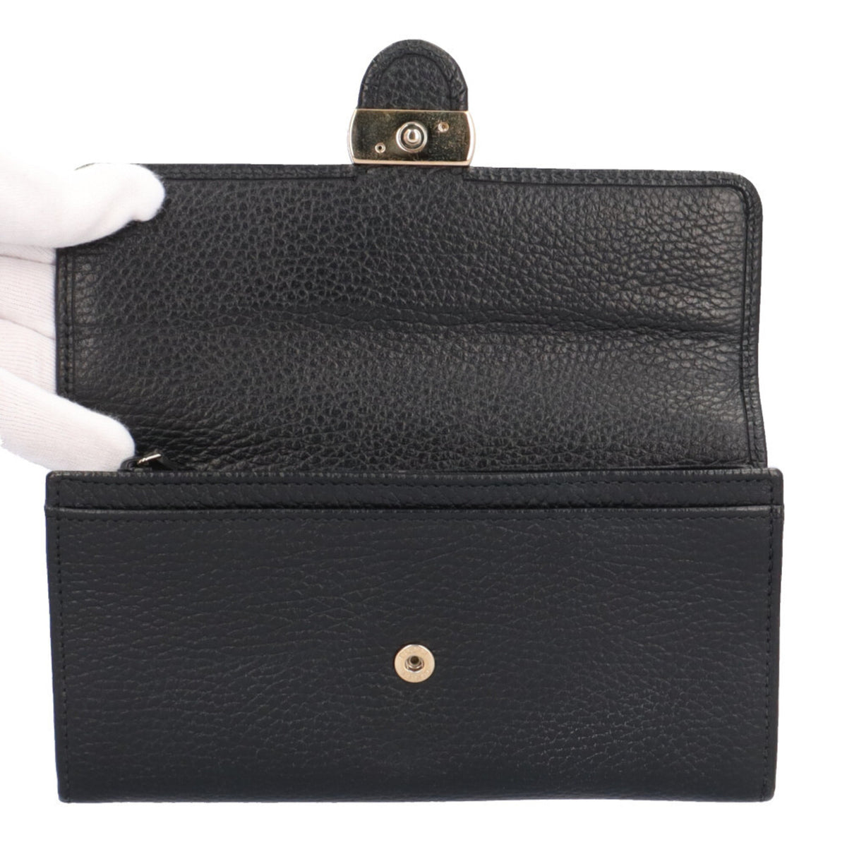 Gucci Black Leather Long Wallet (Bi-Fold) (Pre-Owned)