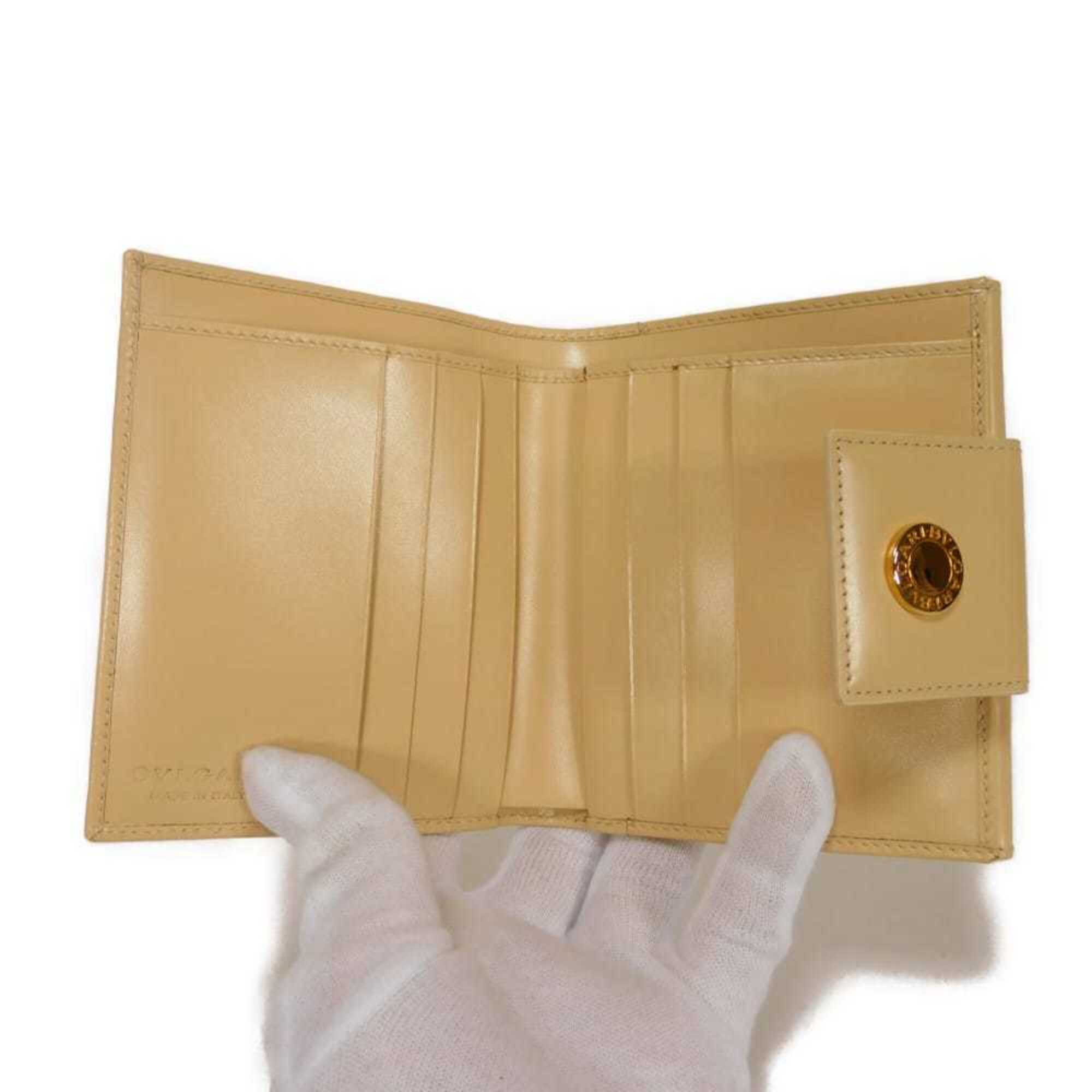 Bvlgari Beige Leather Wallet (Bi-Fold) (Pre-Owned)
