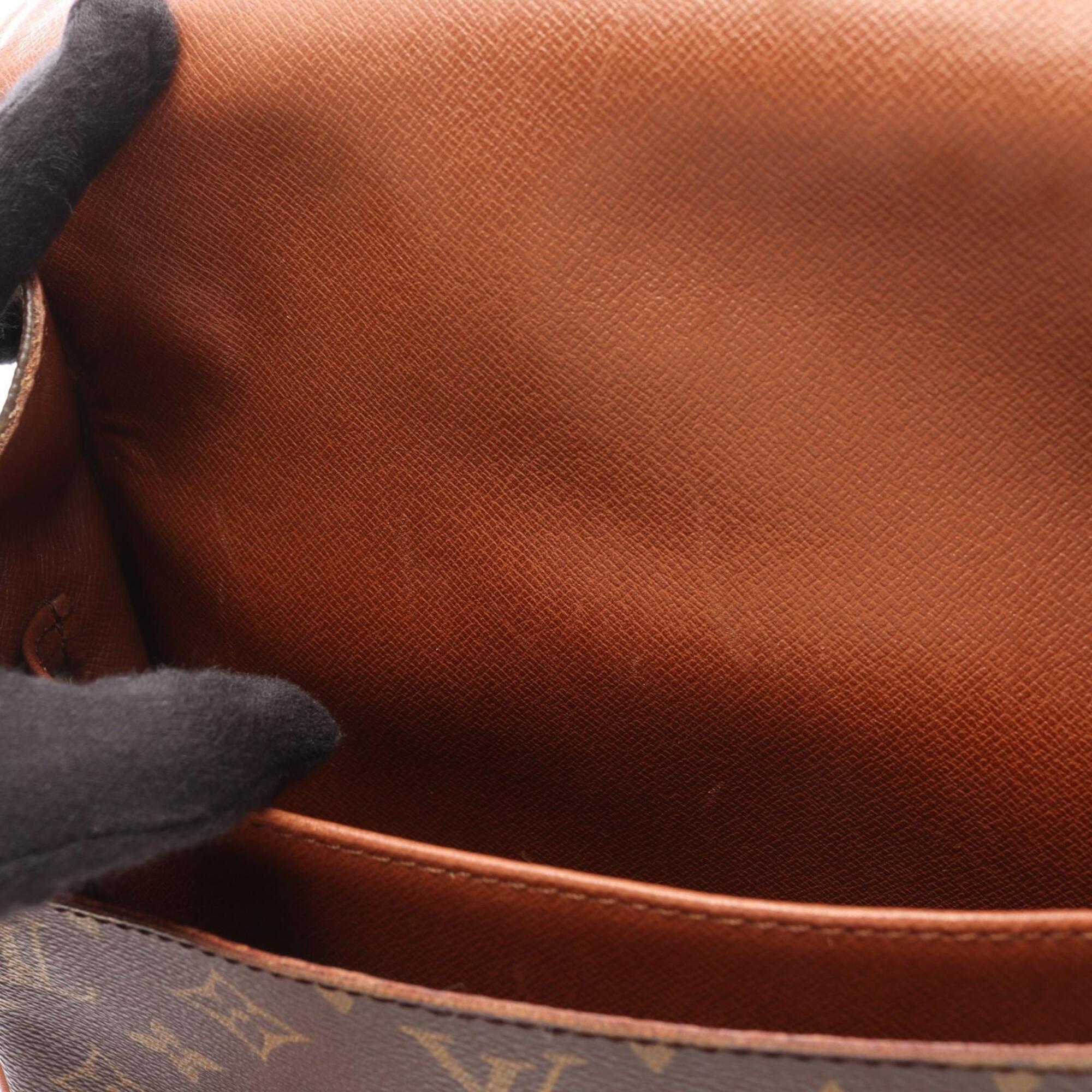Louis Vuitton Brown Coated Canvas Leather Handbag Shoulder Bag (Pre-Owned)