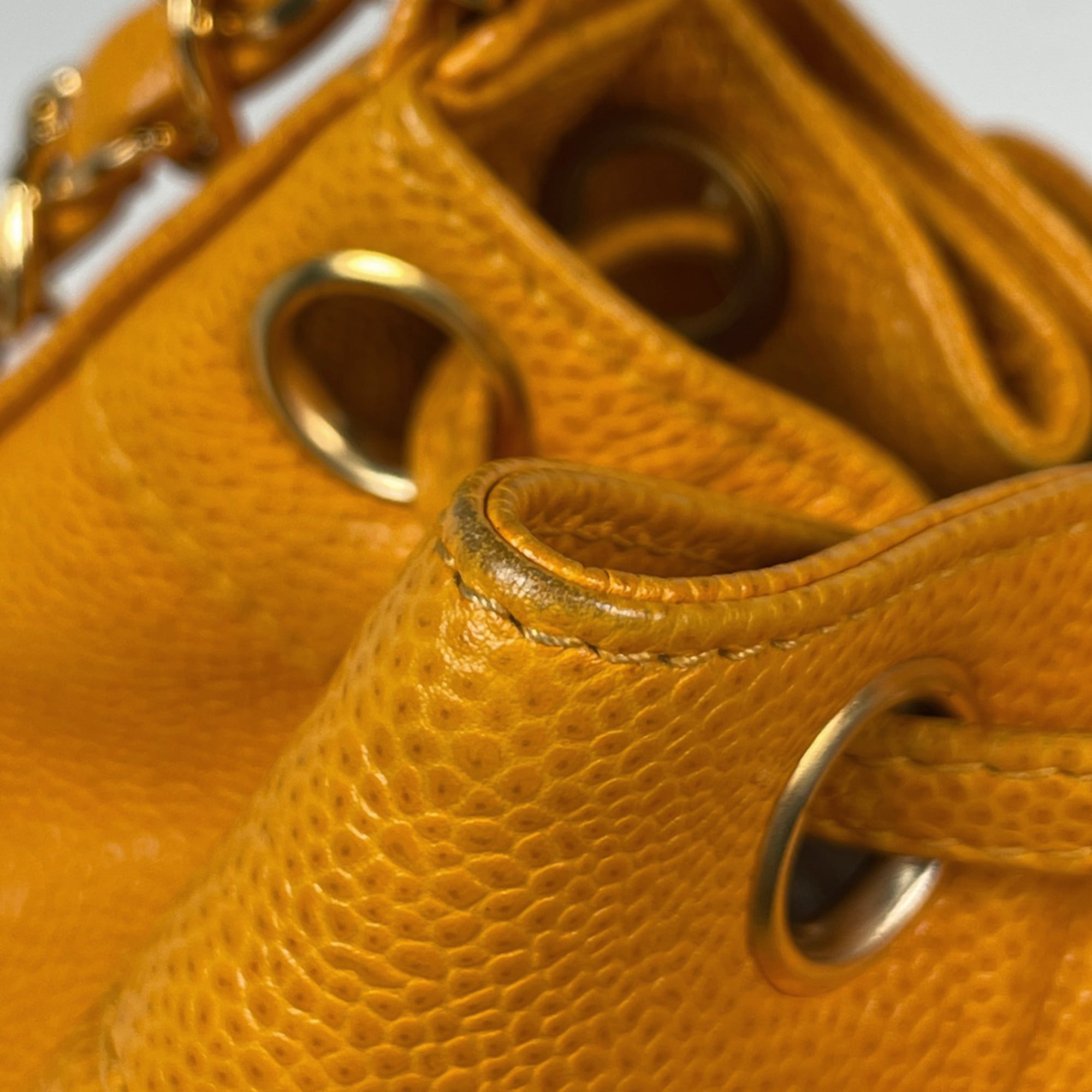 Chanel Yellow Grained Calfskin Shoulder Bag (Pre-Owned)