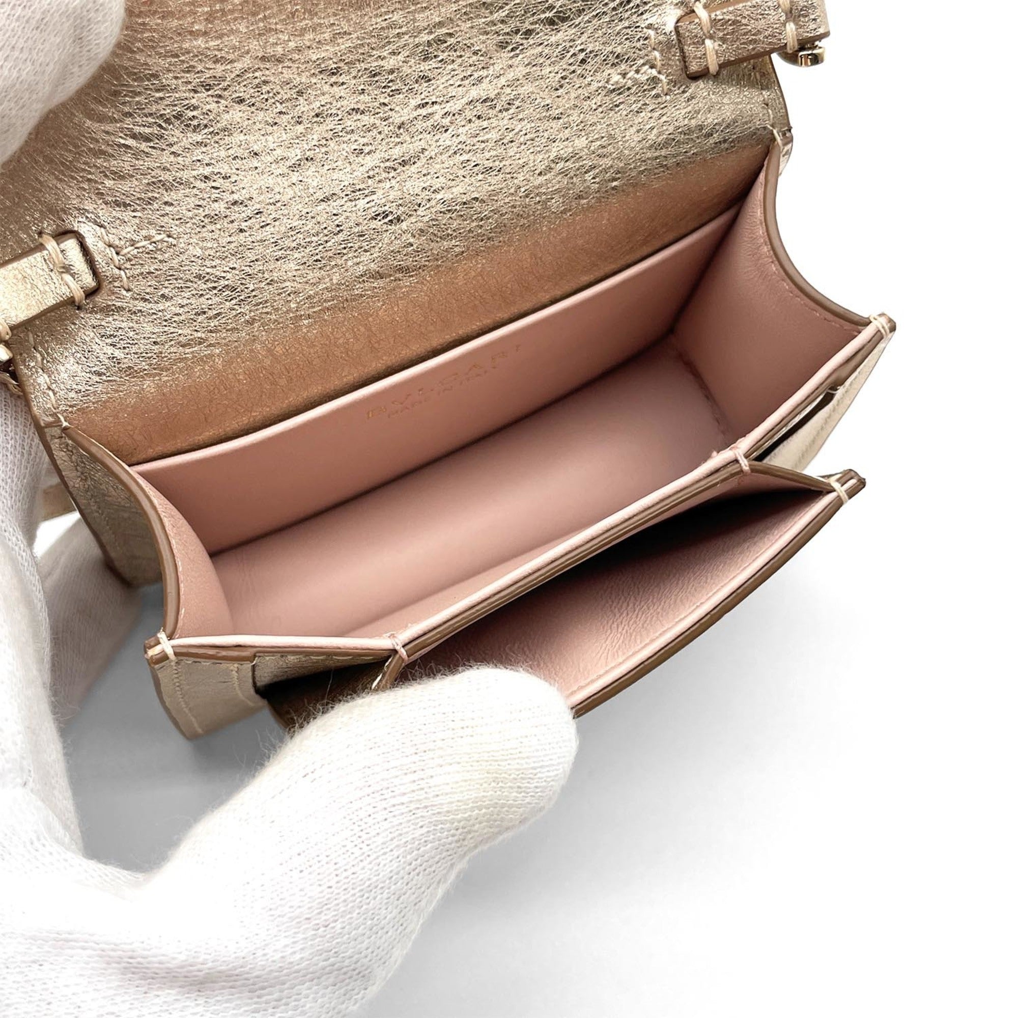 Bvlgari Champagne Gold Leather Shoulder Bag (Pre-Owned)