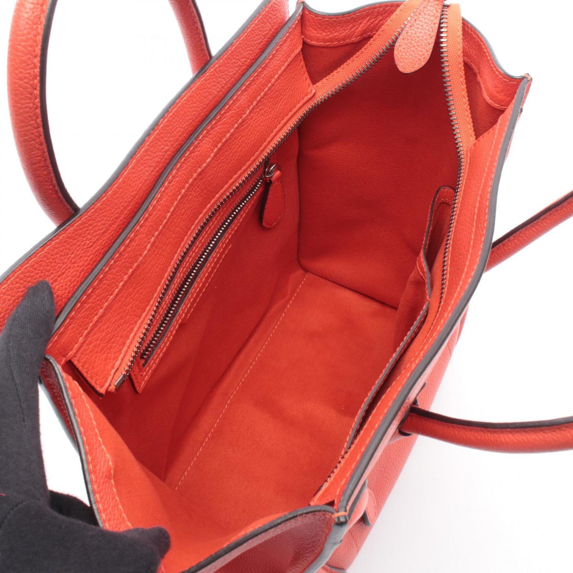 Celine Red Color Leather Handbag Tote Bag (Pre-Owned)